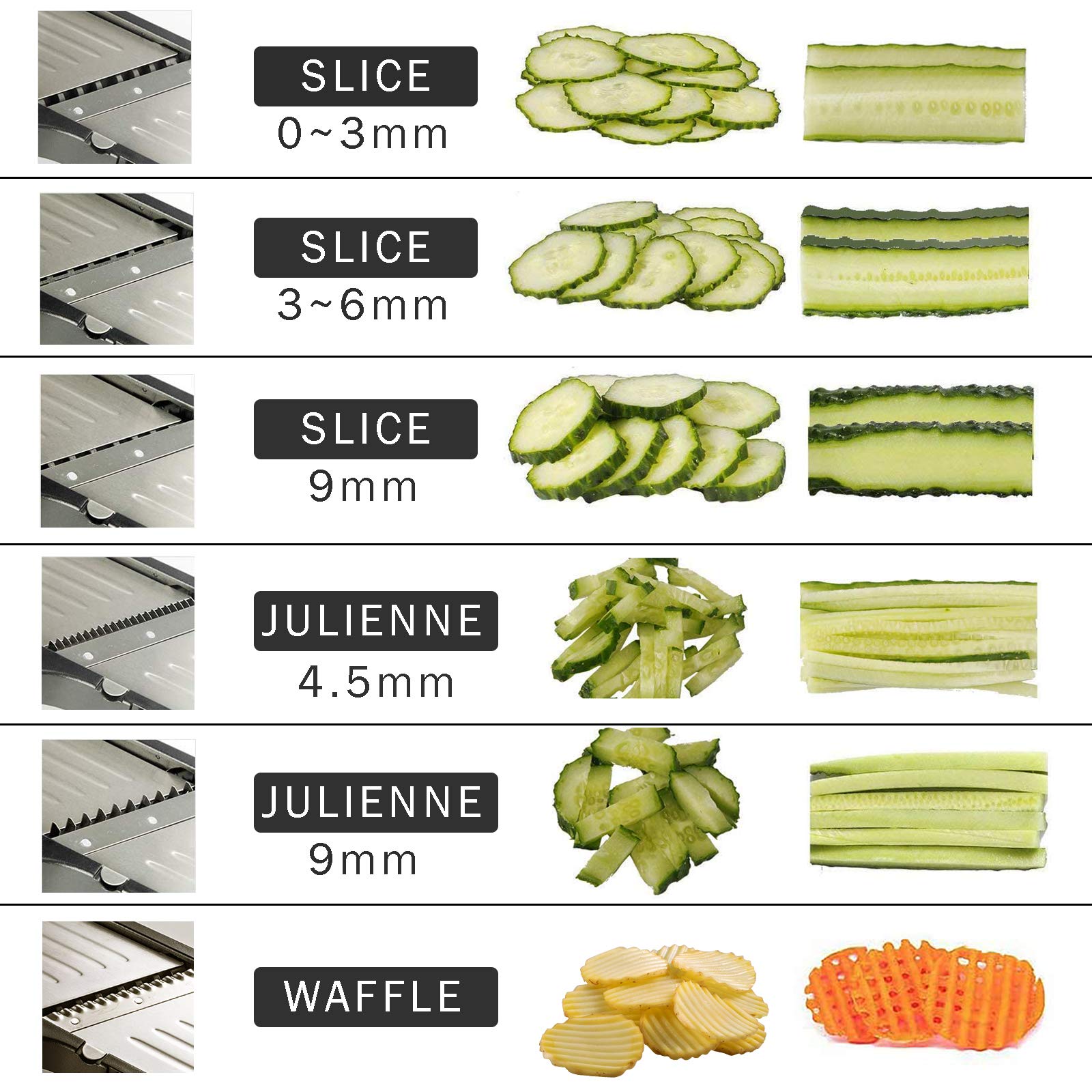Mandoline Slicer for Food and Vegetables -VEKAYA Adjustable Kitchen Vegetable Slicer for Potato and Onion| French Fry Slicer, Vegetable Chopper with Hand Protectors and Gloves (Black)