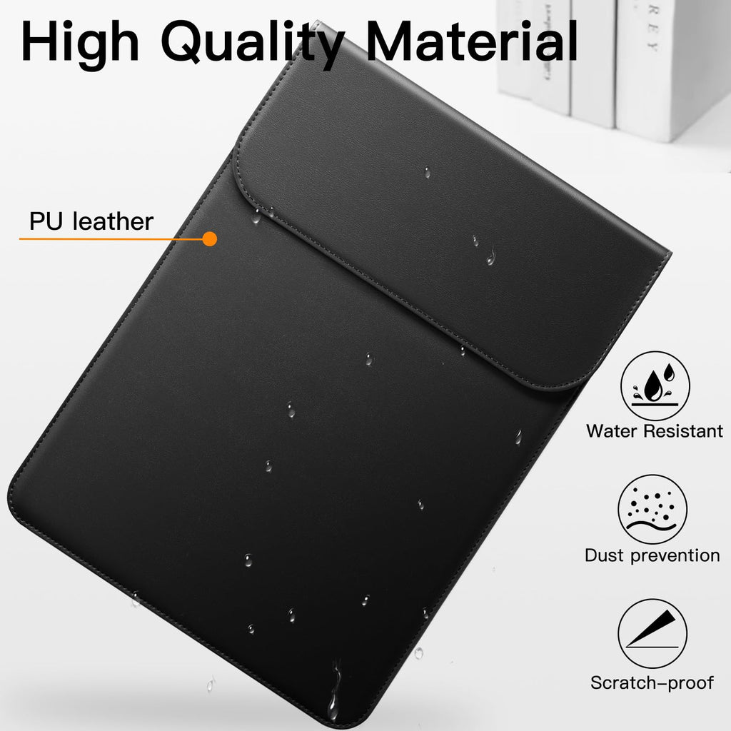 JETech Slim Laptop Sleeve for MacBook Neo (A18 Pro), MacBook Air 13-Inch (M2/M3/M4/M5) 2022-2026, MacBook Pro 13-Inch (M1/M2) 2016-2022, PU Leather Case (Black)
