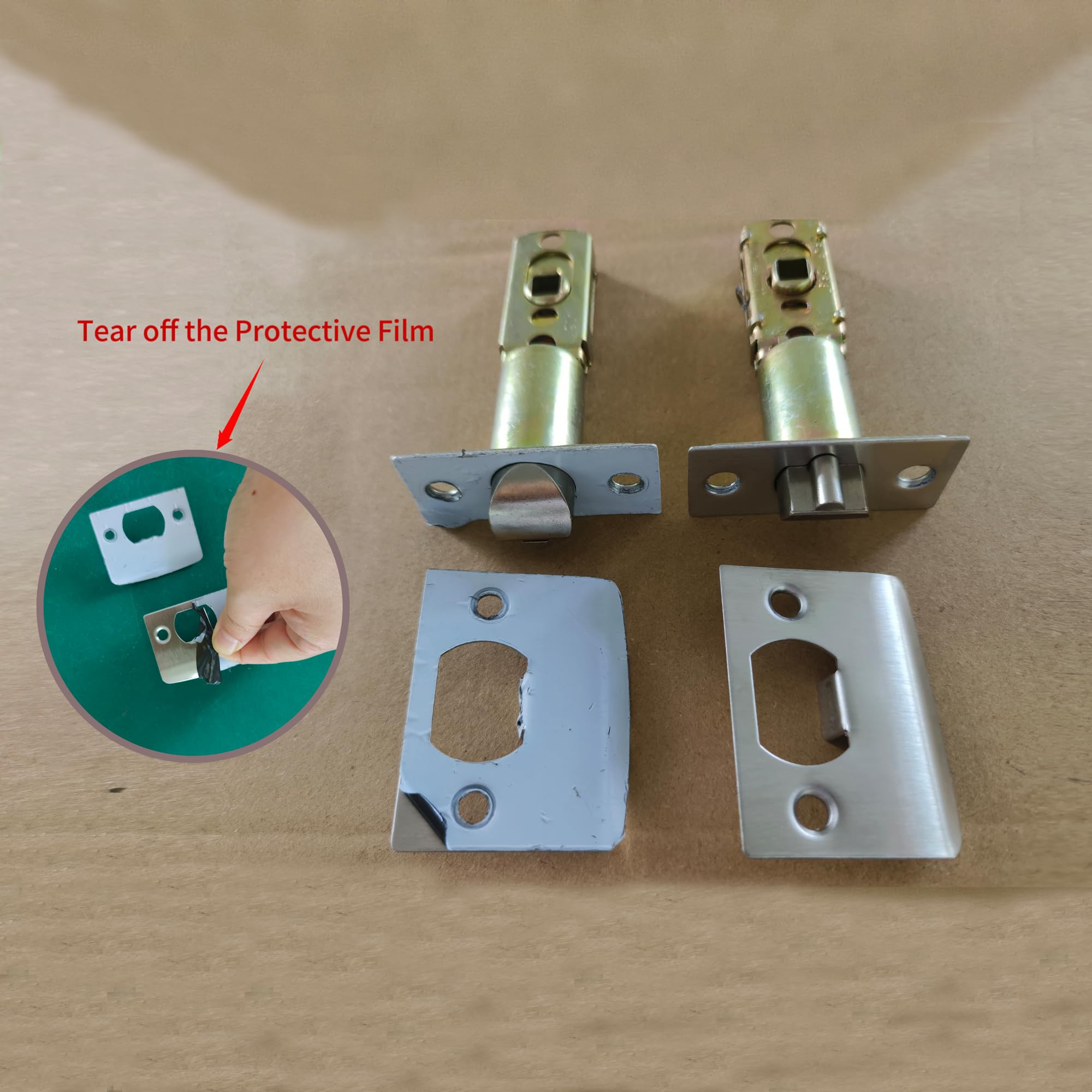 1 Pack of MANREN Lever Keyed Entry Door Lever Handle Lock, Universal Door Knob Hardware,Nickel Brushed Color (MR802-CA)