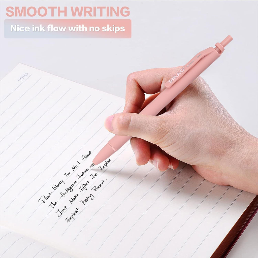 Sikao Morandi Pens Bulk 60 Pack – Smooth Writing 1.0mm, Click Ballpoint Pens with Black Ink, Aesthetic Soft Pens for School, Office, Journaling & Gift Use