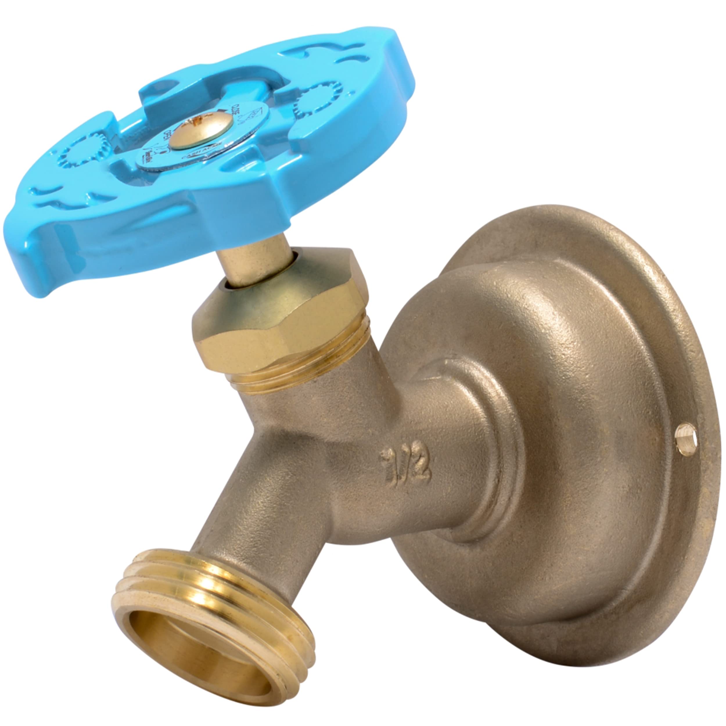 SharkBite 1/2 x 3/4 Inch MHT 45 Degree Hose Bibb, Multi Turn, Push to Connect Brass Plumbing Fitting, PEX Pipe, Copper, CPVC, PE-RT, HDPE, 24632LF