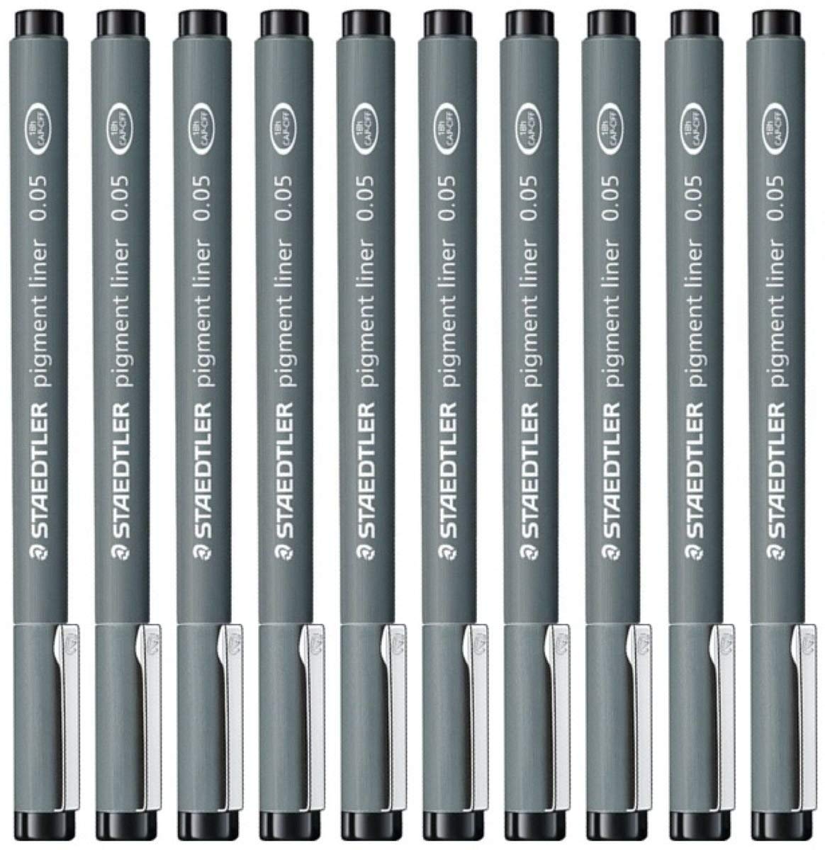 Staedtler 0.05 mm Pigment Liner Fineliner Sketching Drawing Drafting Pens Pack of 10