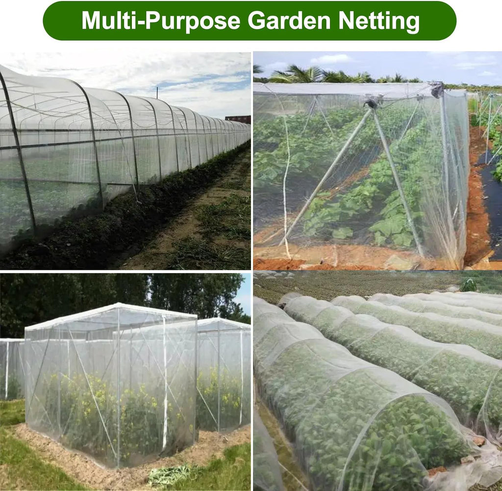 Ultra Fine Garden Mesh Netting, Barrier Protection Net for Anti Mosquito Insects Birds Animals, 8x33FT Plant Cover for Protecting Vegetable Plants Fruits Crops Greenhouse Row Cover Protection Mesh Net