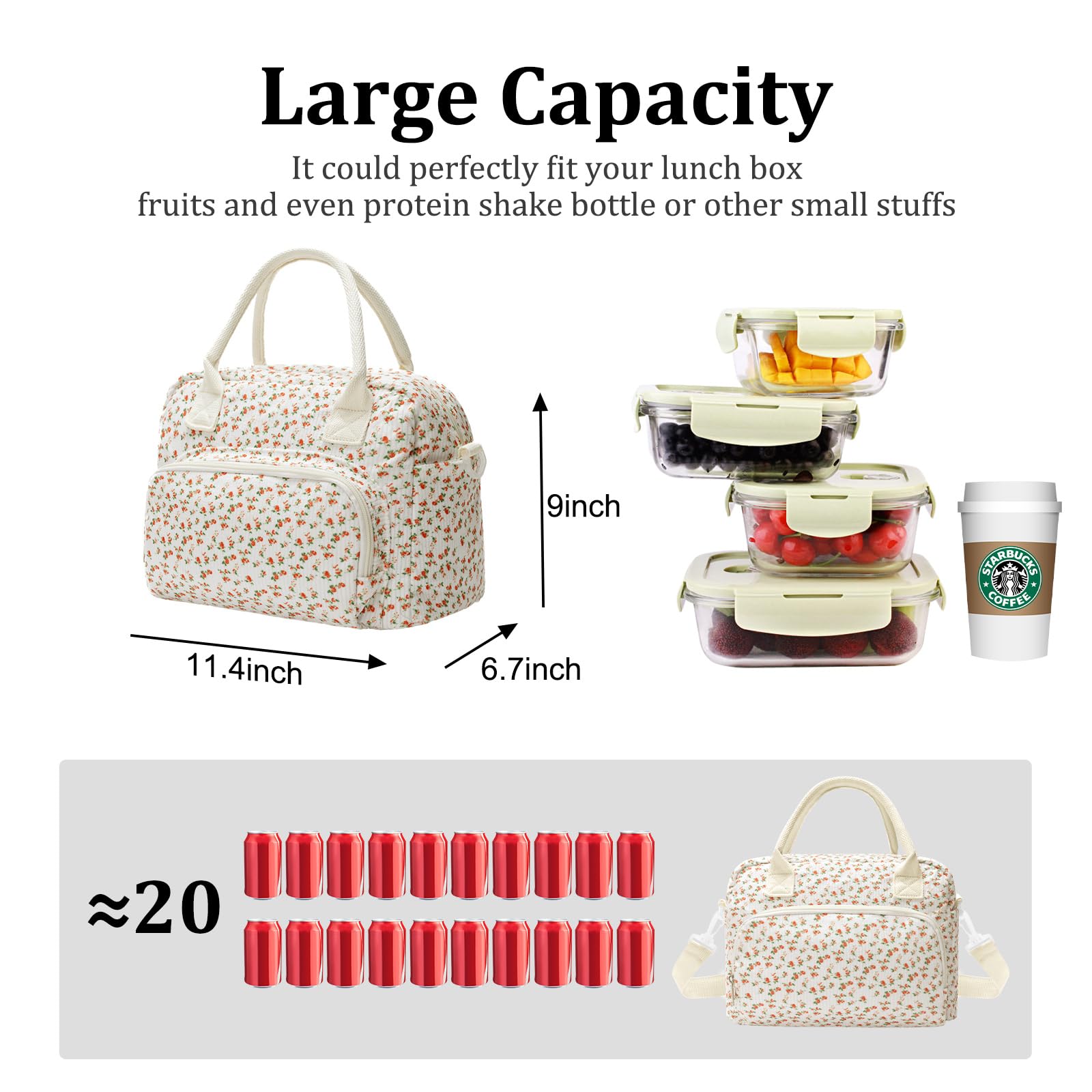 MEXS Insulated Lunch Bag for Women Men Large Reusable Lunch Box Adult Leakproof Portable Cooler Tote Bags for Work Picnic