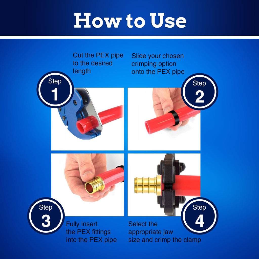 New Age America® 18pcs 1/2" PEX Fittings AquaFlow 360™ | 6 Elbow + 6 Tee + 6 Coupling | 1/2 Inch Brass | Barb PEX Fittings for PEX Pipe | Lead-Free Fittings | NSF, UPC, CUPC, ASTM F1807 Certified