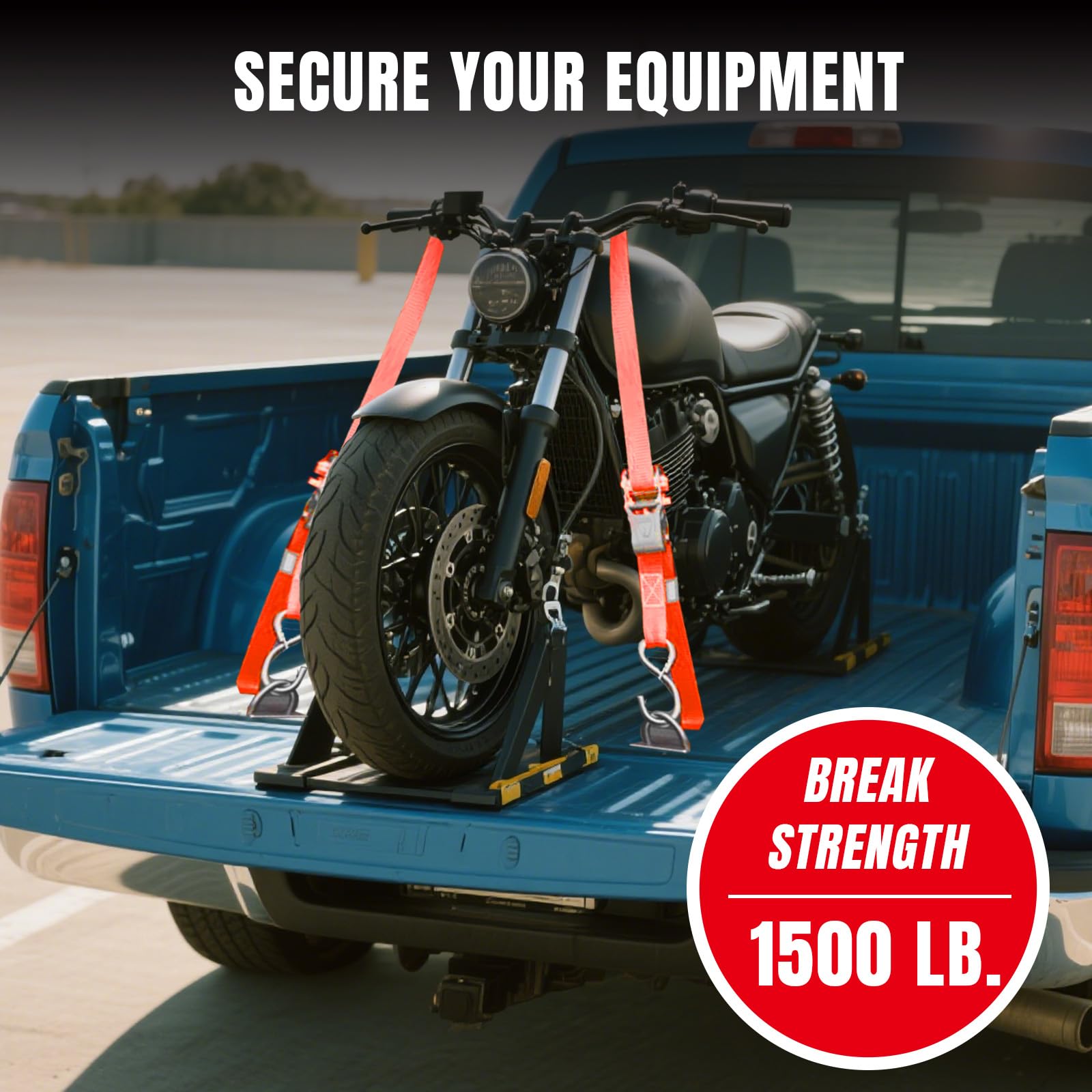 Jack Boss Ratchet Tie Down Straps Set, 1500 lbs Break Strength, 1" x 15' Heavy Duty Ratchet Straps with 4X Soft Loops Padded Handles Coated S Hook, Fits for Moving Appliances Motorcycle, Red