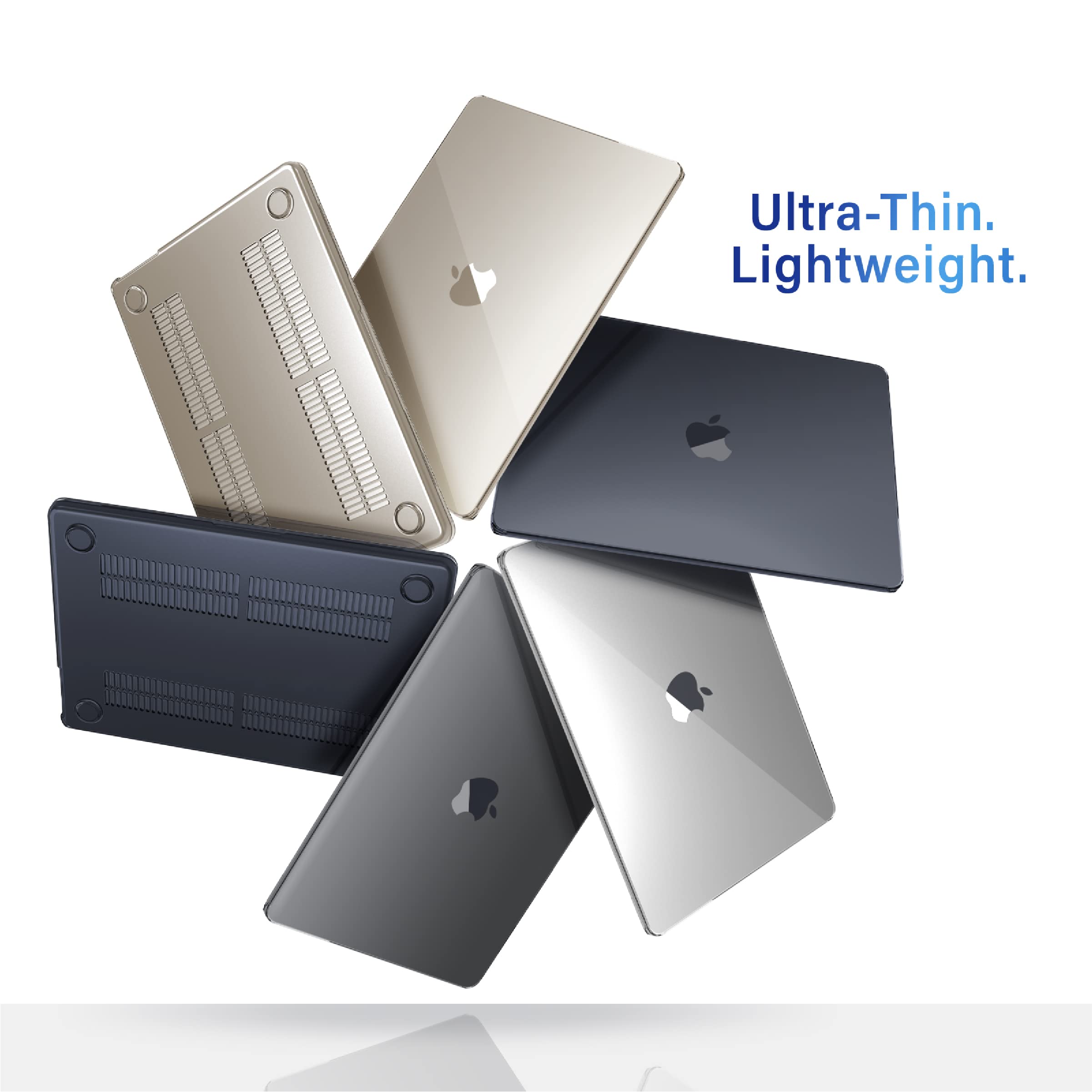 IBENZER Compatible with 2025 2024 2023 MacBook Air 15 inch Case M4 A3241 M3 A3114 M2 A2941, Hard Shell Case & Keyboard Cover & Type-C Adapter for Mac Air 15.3", Crystal Clear, CA-AT15-CYCL+1TC
