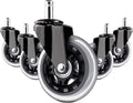 3 inch Office Chair Wheels, 11x22mm Chair Caster Wheels, Set of 5 Heavy Duty Office Chair casters for Hardwood Floors and Carpet, Fits 98% (Not Compatible with IKEA Chairs)