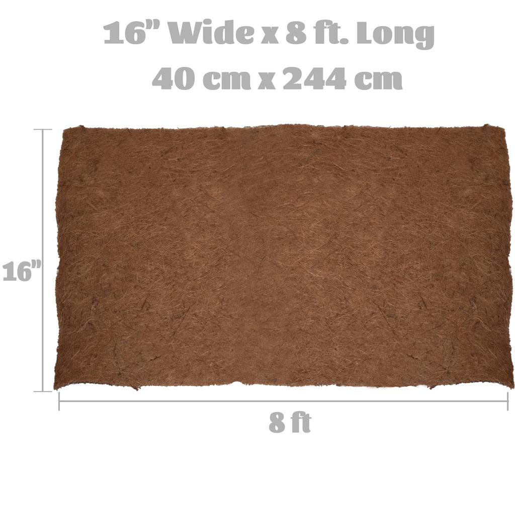 MIOHNAN Natural Coco Coir Fiber Liner Roll Sheet, Coconut Fiber Pad, Coconut Husk Liners Mat for Planters Baskets, DIY Moss Pole - 16x96 inch