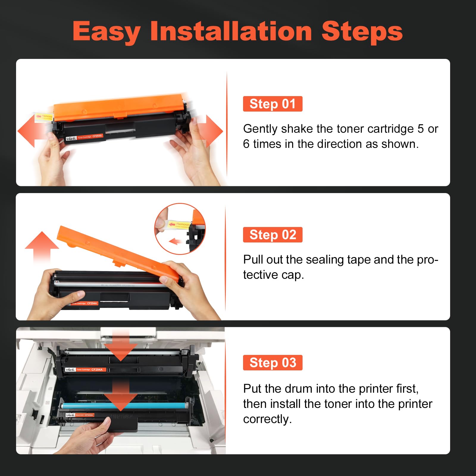 Compatible 94A CF294A Toner Cartridge Replacement for HP CF294A 94A CF294X 94X Toner Black Ink for Pro M118dw HP Pro MFP M148dw M148fdw M149fdw M118 M148 Printer 2 Pack