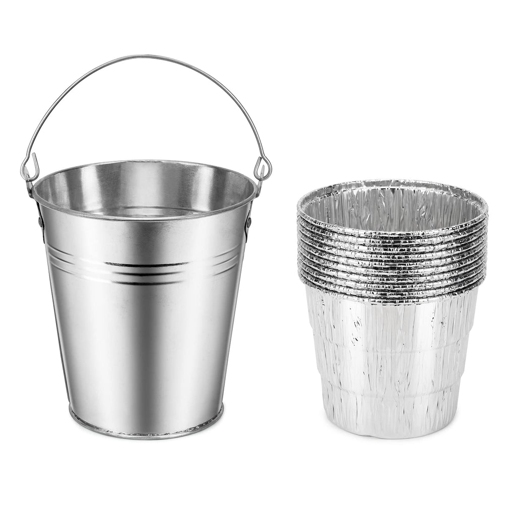 Stanbroil Drip Grease Bucket with 10-Pack Disposable Foil Liners for Wood Pellet Grills Traeger, Pit Boss, Camp Chef, Lousiana and Also Fits Most Other Wood Pellet Grills
