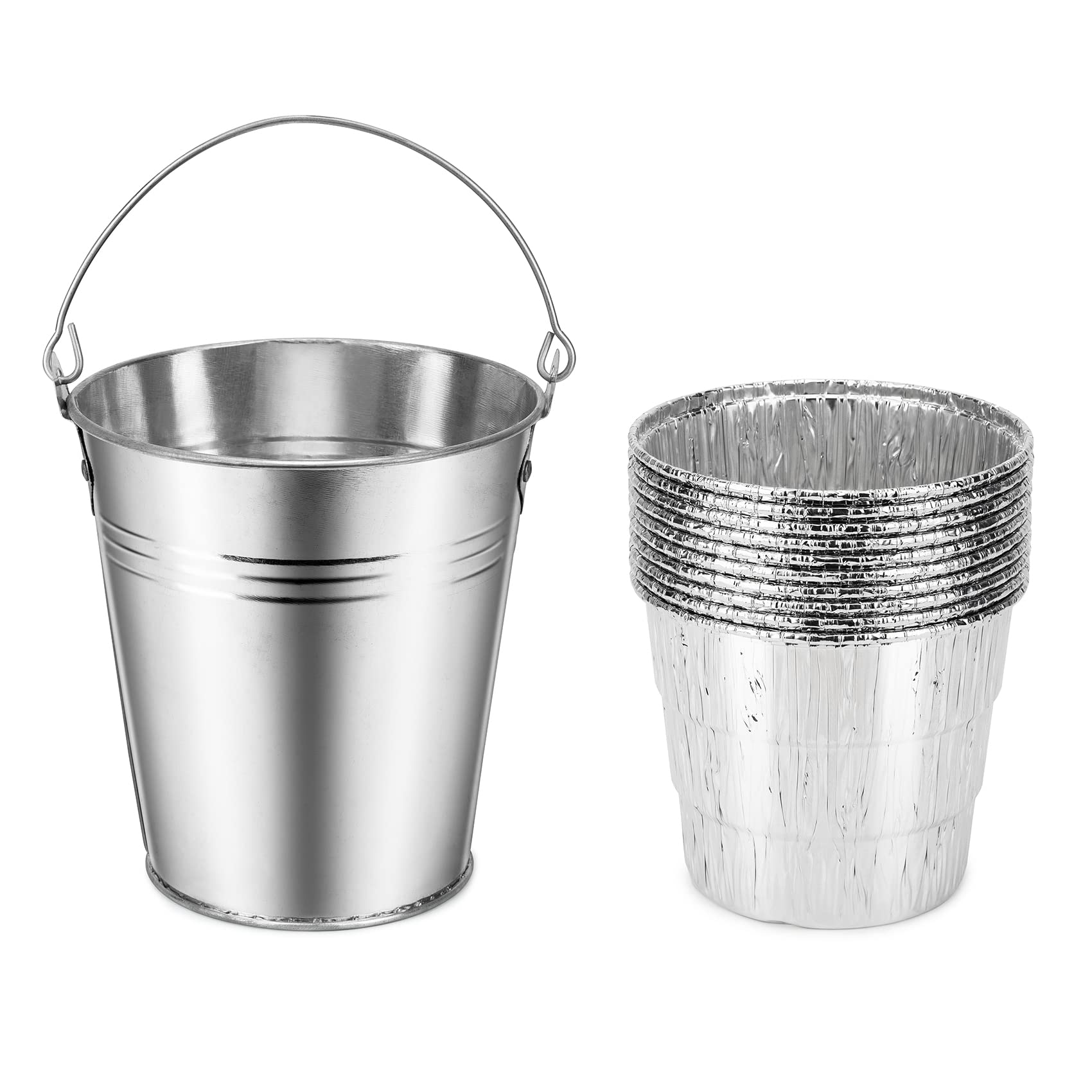Stanbroil Drip Grease Bucket with 10-Pack Disposable Foil Liners for Wood Pellet Grills Traeger, Pit Boss, Camp Chef, Lousiana and Also Fits Most Other Wood Pellet Grills