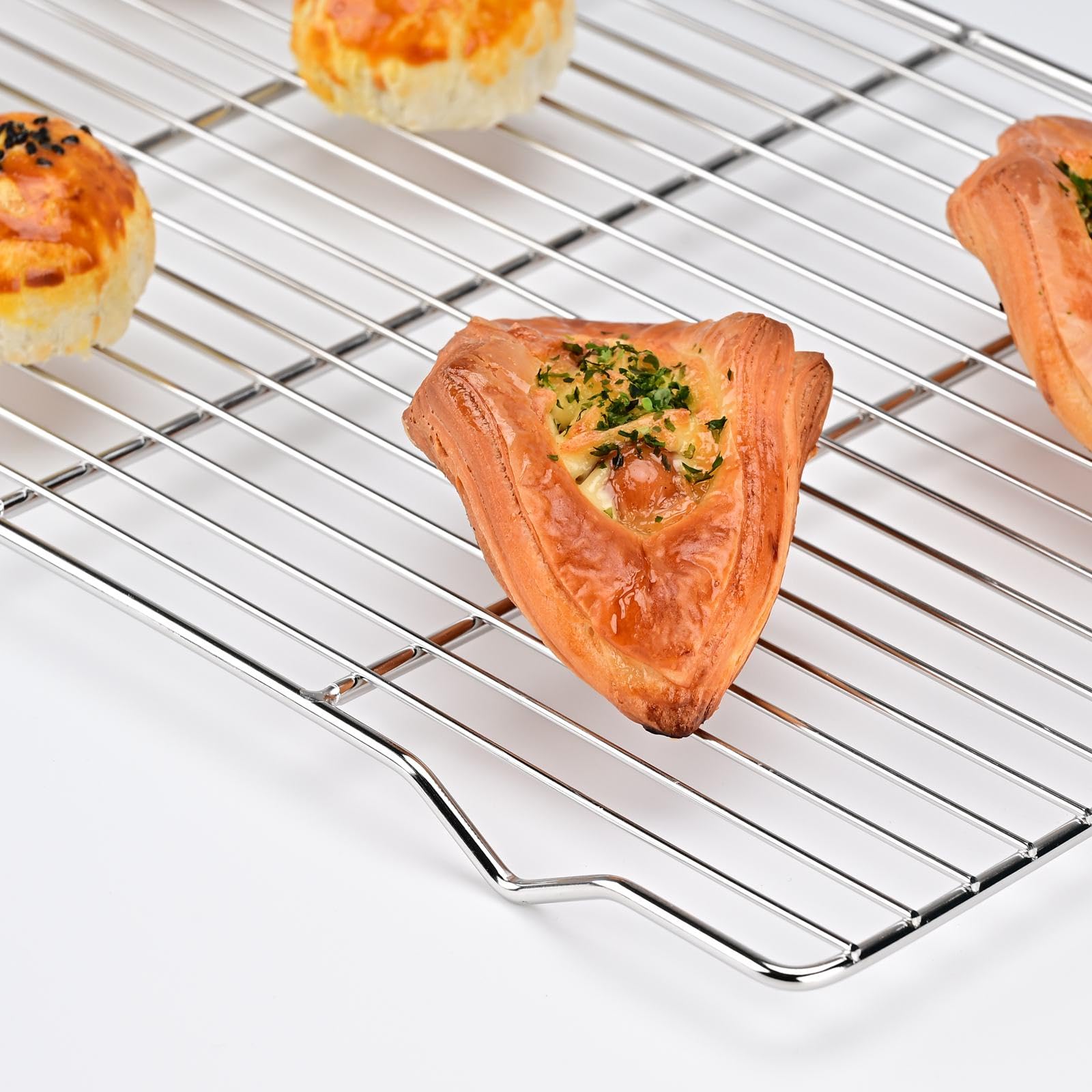 Mlintech Cooling Rack,2-Pack Heavy-Duty Stainless Steel Wire Rack for Cooking - Oven Baking Rack for Half Sheet Pans, Bread, Dishwasher Safe & Non-Toxic Metal Grates (16.5"x11.5"x0.6")