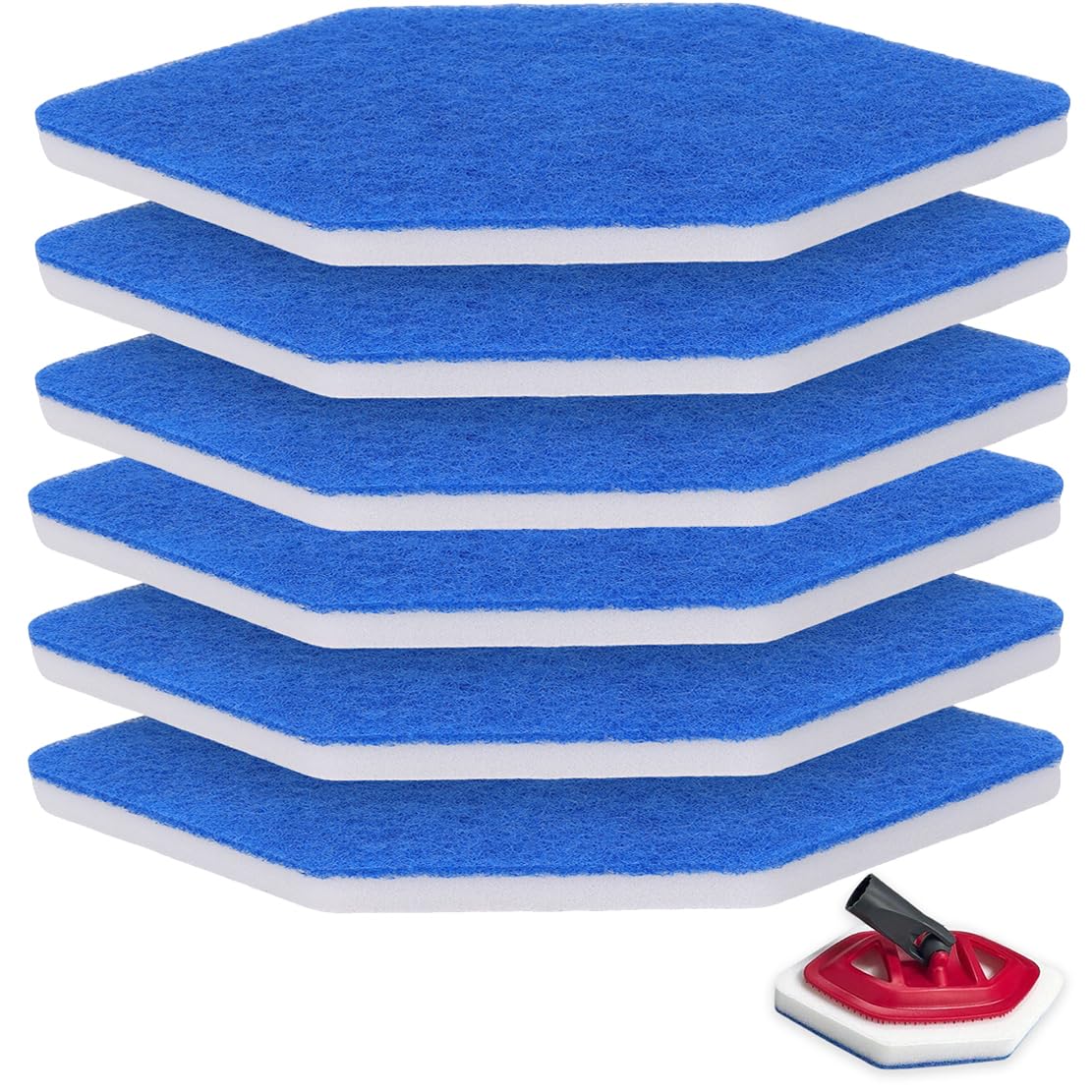 Mop Sponge Refill Compatible with Vileda Bath Magic Bathroom and Tub Mop - 6 Pack