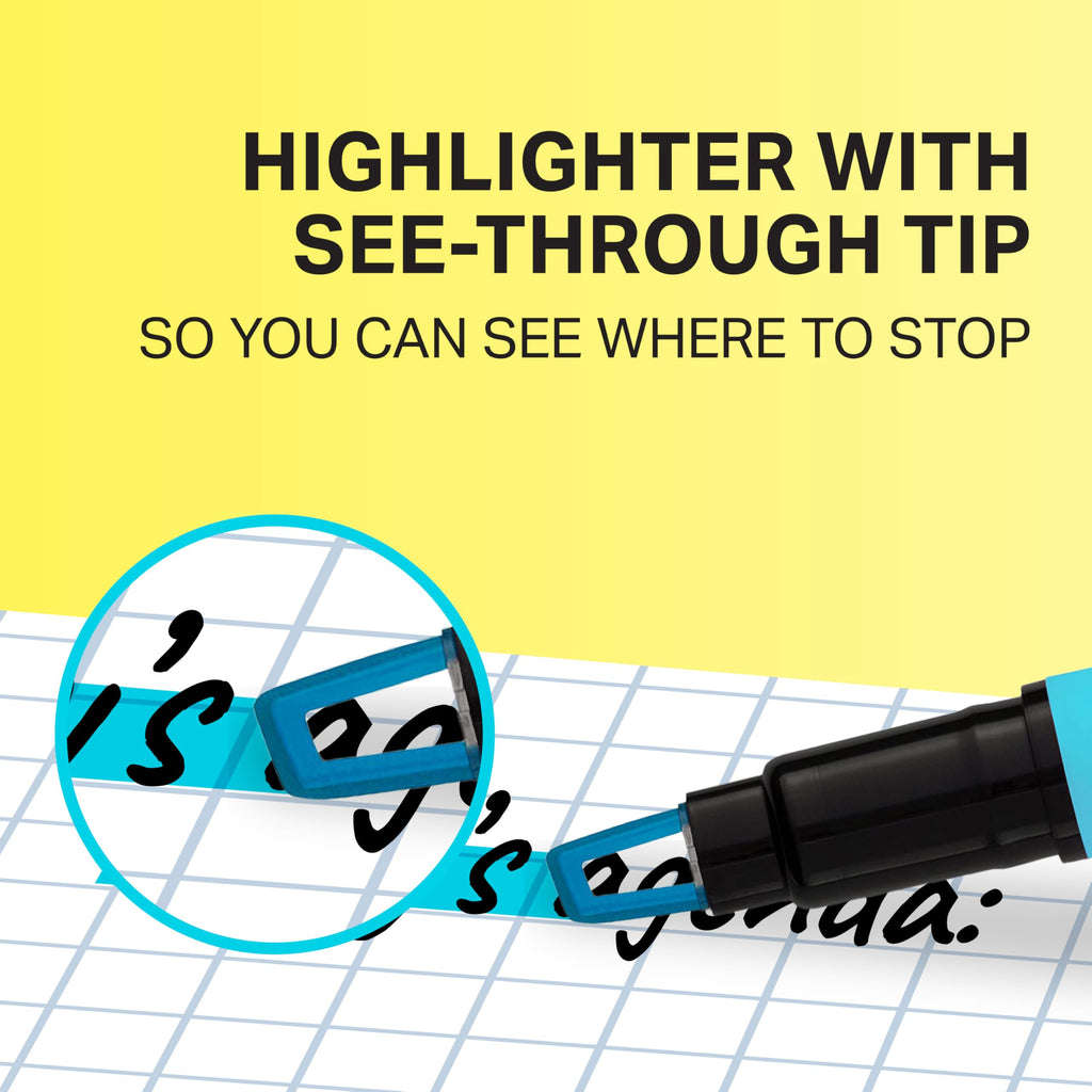 Sharpie Highlighter, Clear View Stick Highlighter with See-Through Chisel Tip, Assorted, 8 Count