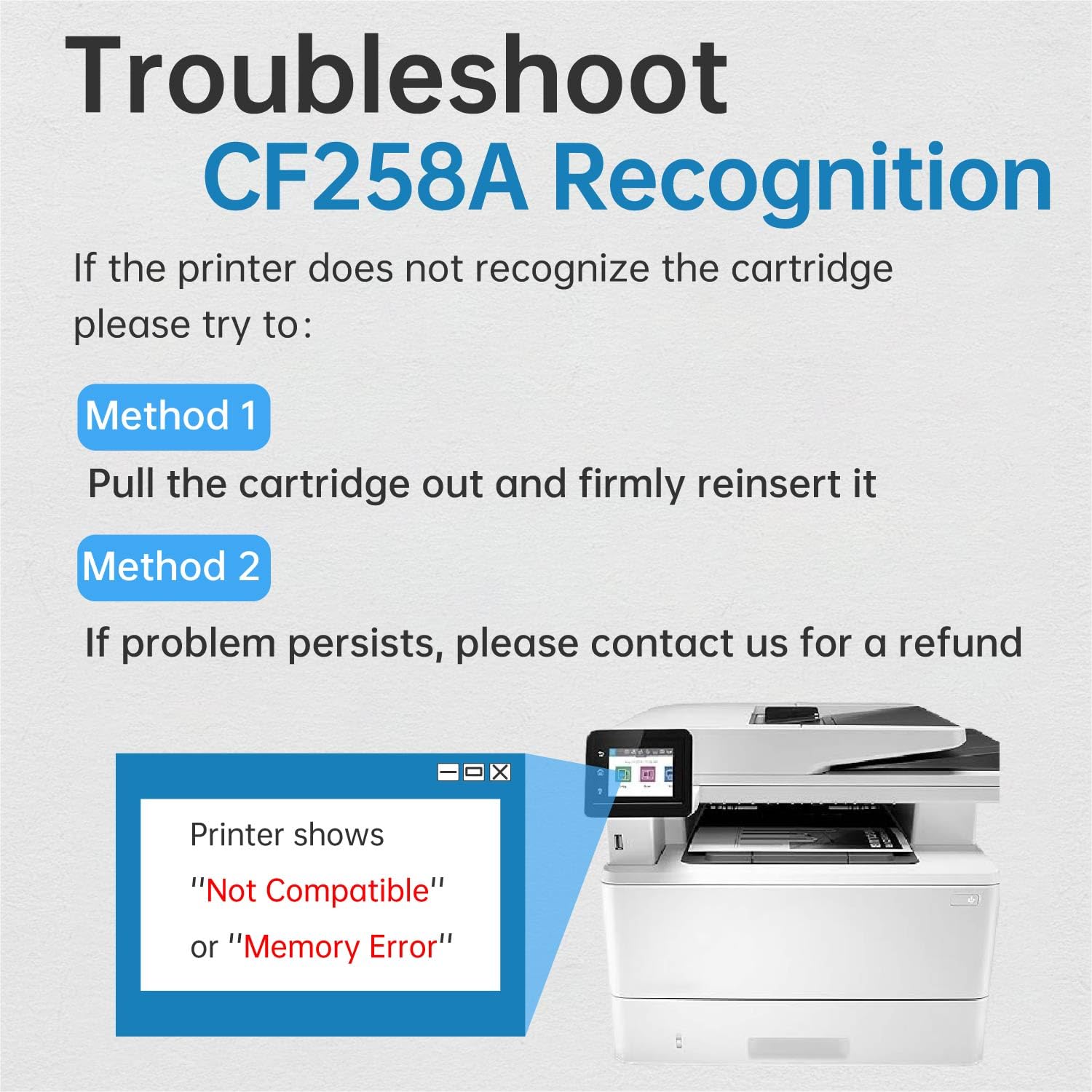 (with Latest CHIP) Gotoners 58A CF258A Toner Compatible for HP 58X CF258X Work with HP LaserJet Pro M404DW MFP M428DW M428FDW M404DN M404N Printer Ink