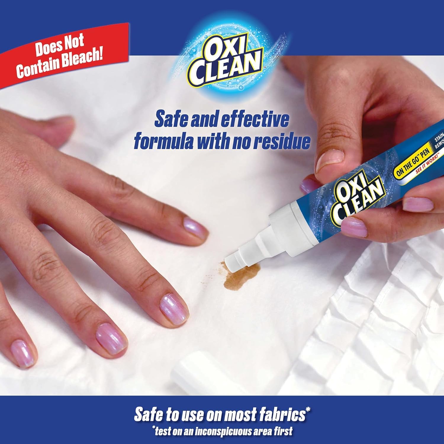 CR Brands OxiClean On The Go Stain Remover Pen for Clothes and Fabric, to Go Instant Stain Removal Stick, 3-Count