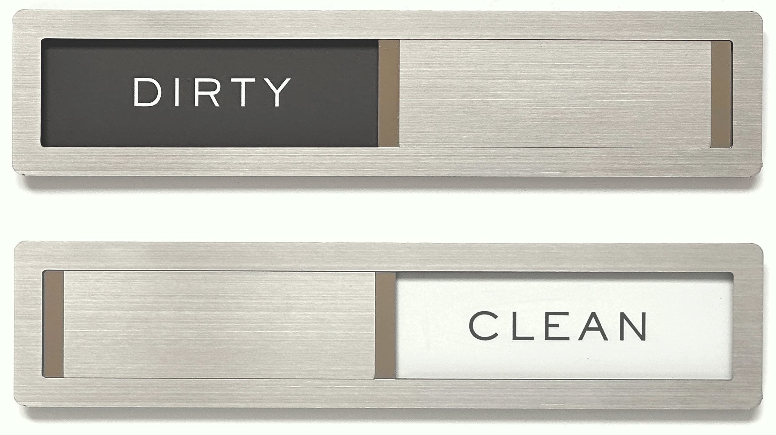 Clean Dirty Dishwasher Magnet Sign, Kitchen Gadget for Apartment Essentials & Wedding Registry Gifts - Kubik Letters Premium Stainless Steel Grade 304 - Extra Adhesive tapes included