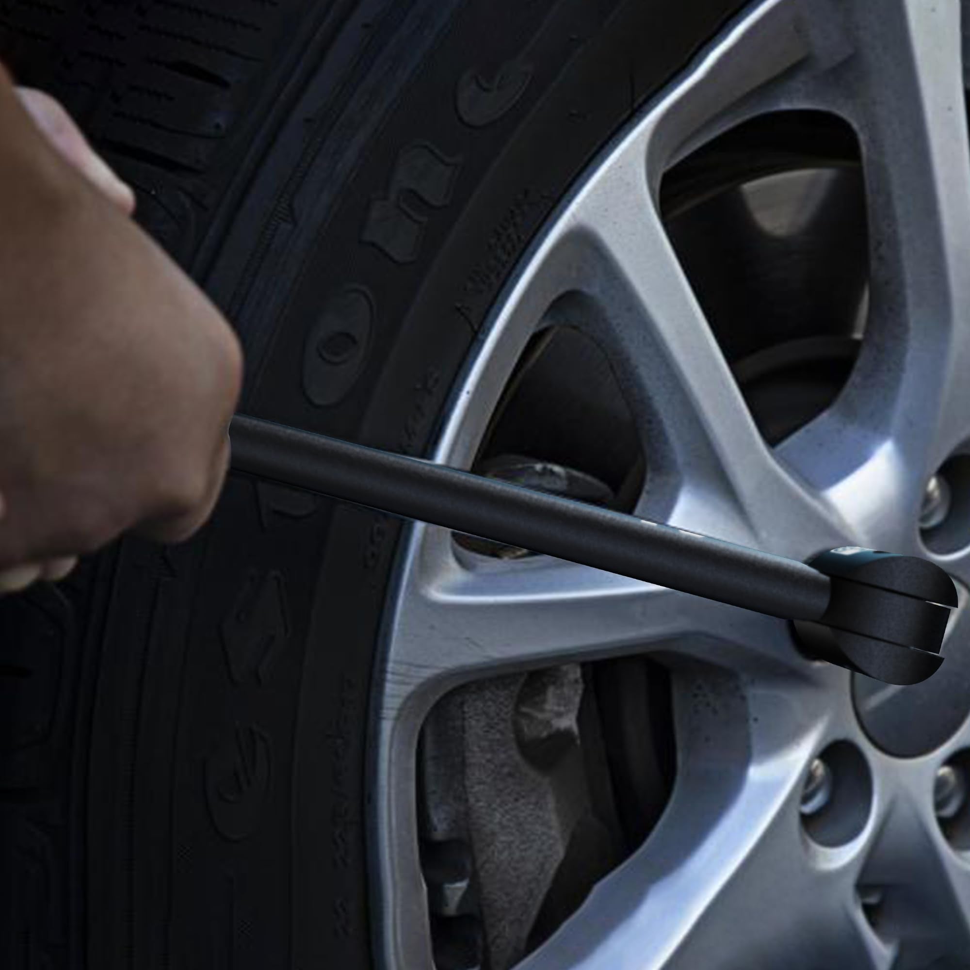 Aiourx 3/8" Drive 17.5-Inch Breaker Bar, 250° Heavy Duty Head, Ball Lock Function, CR-MO Steel, Striking Laser Specification, High Temperature Quenching Rod Body, Auto Repair, DIY