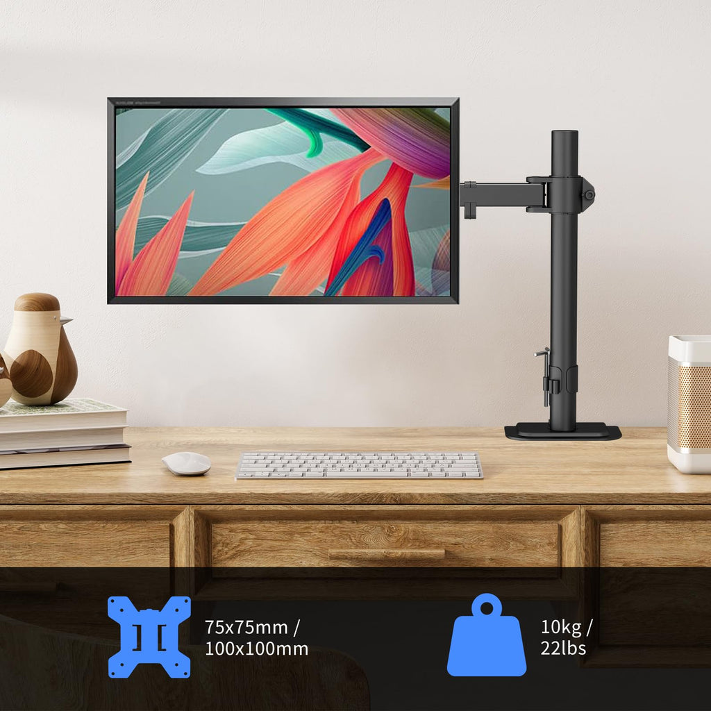Suptek Single LED LCD Monitor Desk Mount Heavy Duty Fully Adjustable Stand for 1 / One Screen up to 32 inch (MD6421)