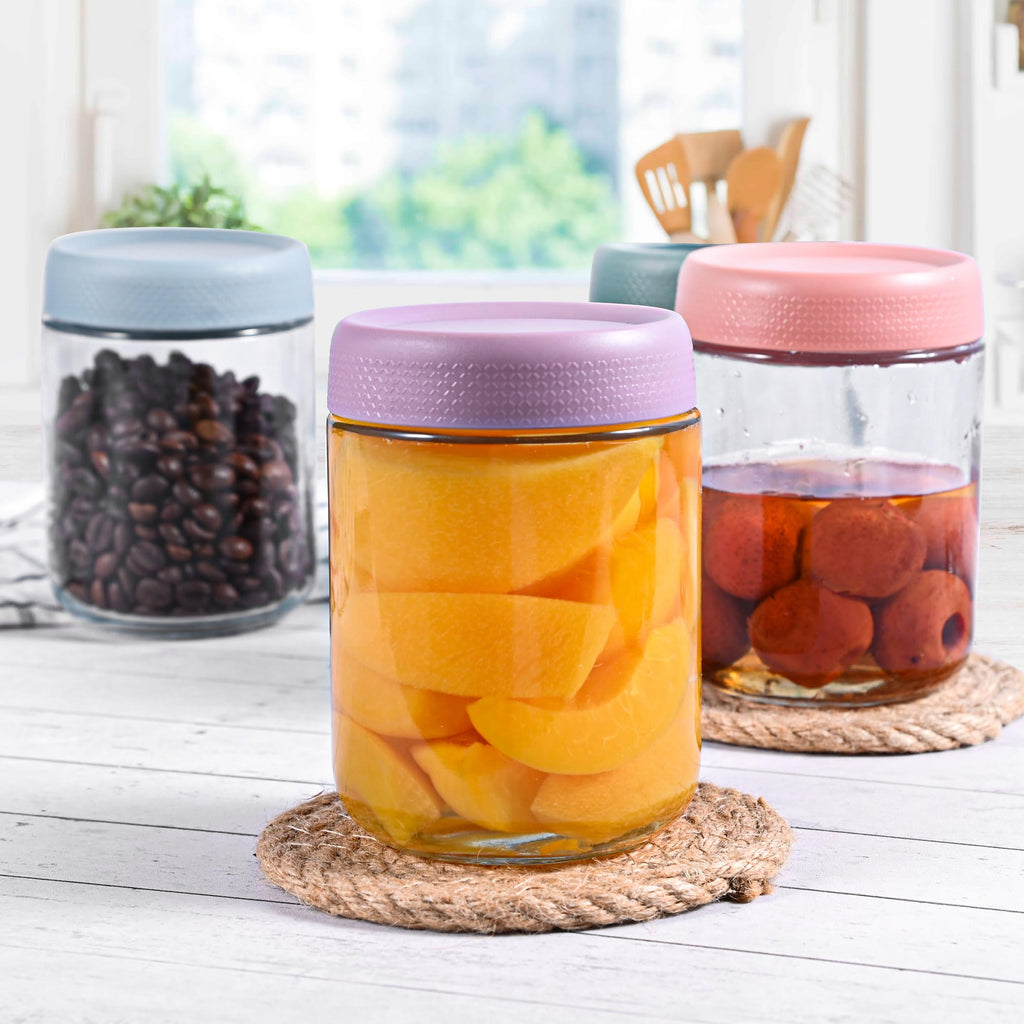 Wide Mouth Mason Jars, 16oz Round Glass Container With Airtight Lids for Overnight Oats, Fruit Salad, Cereal, Snacks, Spice Storage - Leak Proof Clear Food Jars (6pcs)
