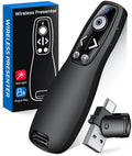USB Type C Presentation Clicker Wireless Presenter Remote for PowerPoint, Powerpoint Clicker with Volume Control PowerPoint Slide Advancer for Mac, Computer, Laptop