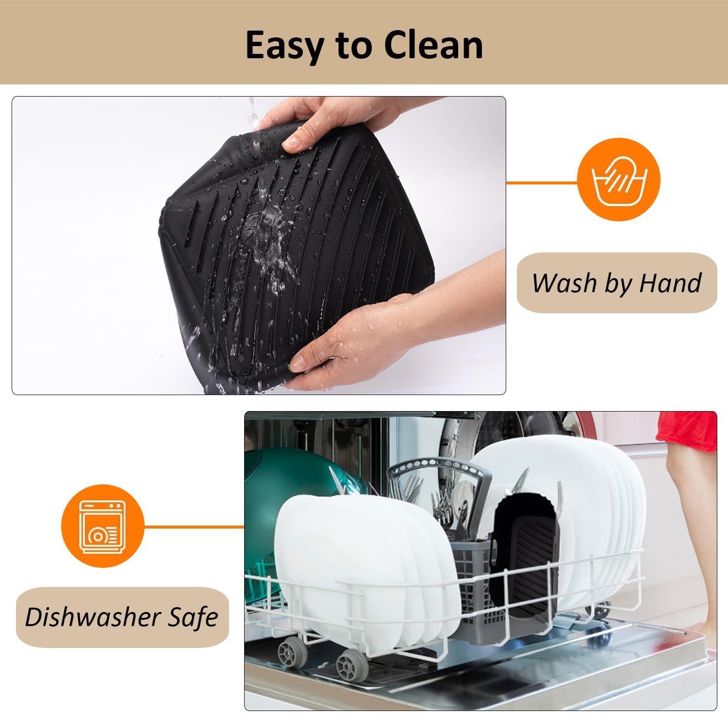 Silicone Air Fryer Liners for TFAL and Philips Dual Basket 5.2L/3.1L, Reusable Accessories for T-fal Dual Easy Fry XL 8.7Qt, Airfryer Liners Accessories