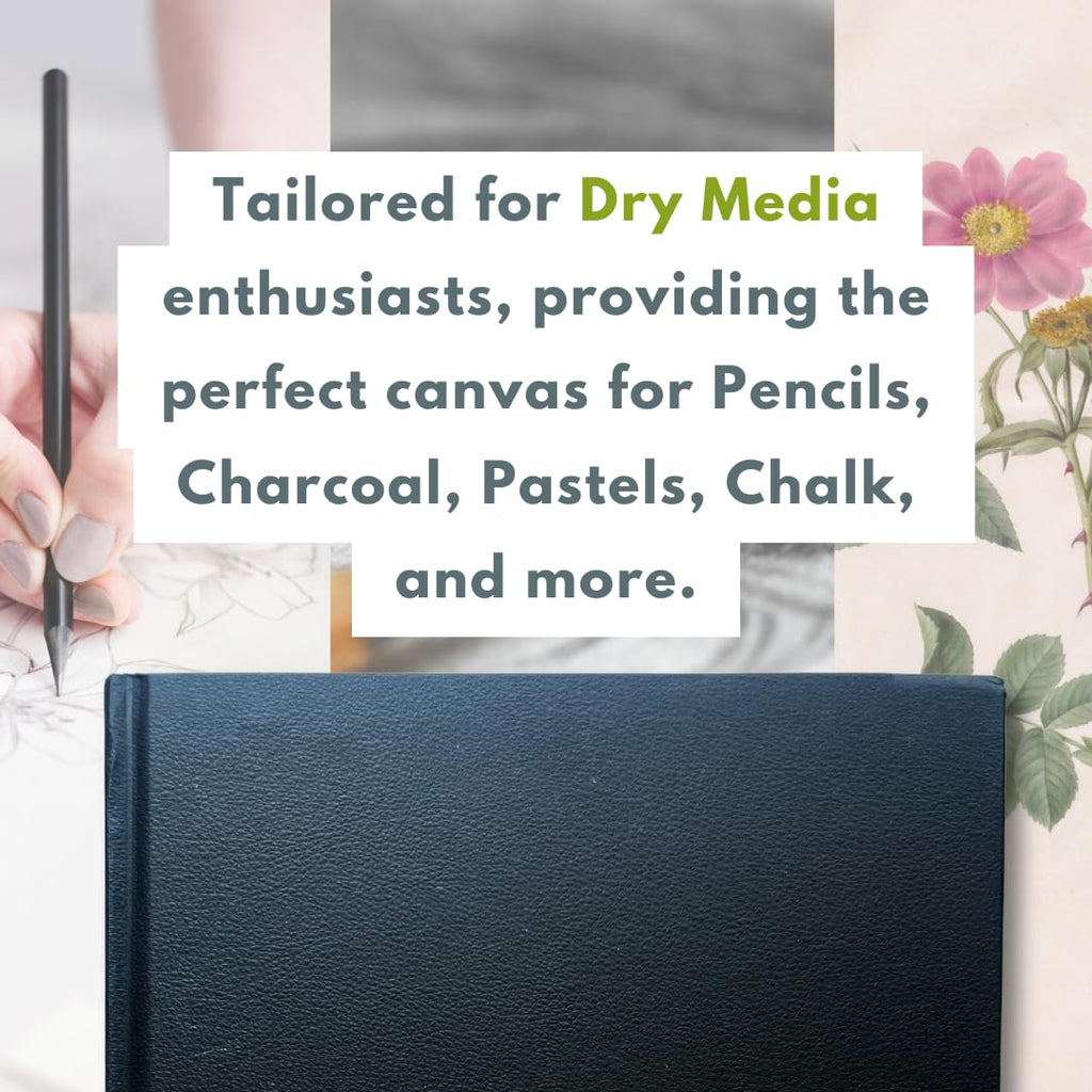 Cantoo City A4 Sketchbook, Professional Grade Black Hard Cover Sketch book, Art Drawing Book,Wood Free Warm White Paper Sketch Pad, Dry Media 100 Pages -160g/M² (108 Lb)