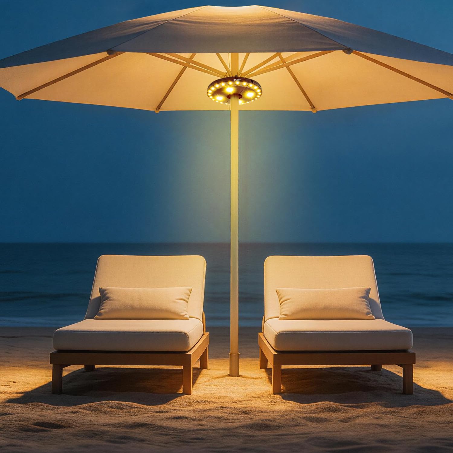 OYOCO Warm White Patio Umbrella Light 3 Brightness Modes Cordless 28 LED Lights at 200 lumens 4 x AA Battery Operated,Umbrella Pole Light for Patio Umbrellas,Camping Tents
