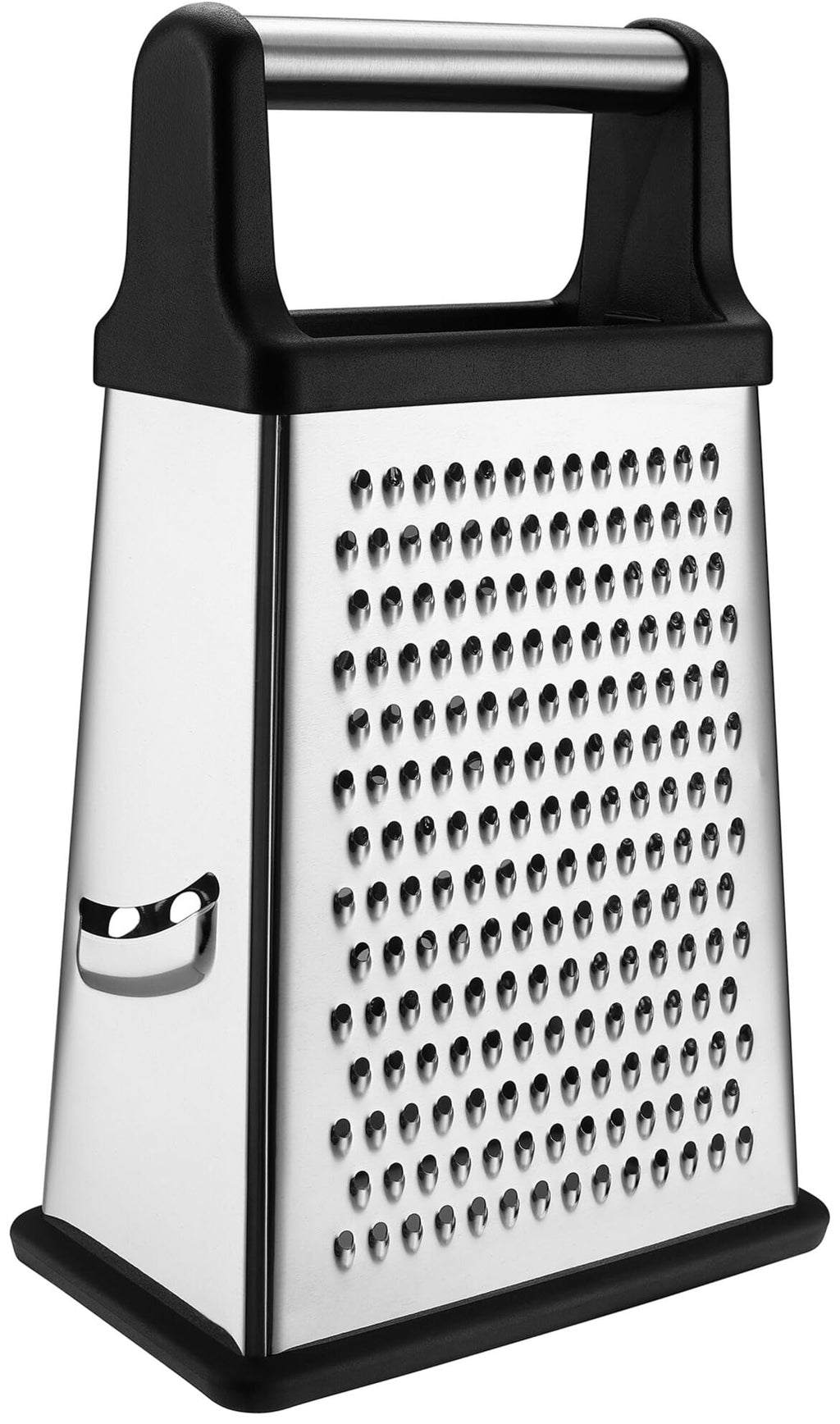 Professional Cheese Grater - Stainless Steel, XL Size, 4 Sides - Perfect Box Grater for Parmesan Cheese, Vegetables, Ginger - Dishwasher Safe - Black