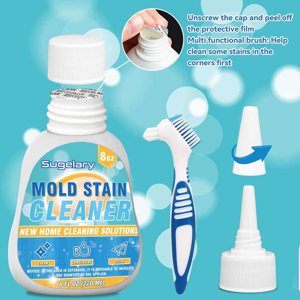 Sugelary Home Stain Remover, 8 Fl oz Home Remover Gel for Front Loader Seal, Household Cleaner Gel for Bathroom Grout, Sink, Shower, Caulk, Washing Machine Cleaning Solution