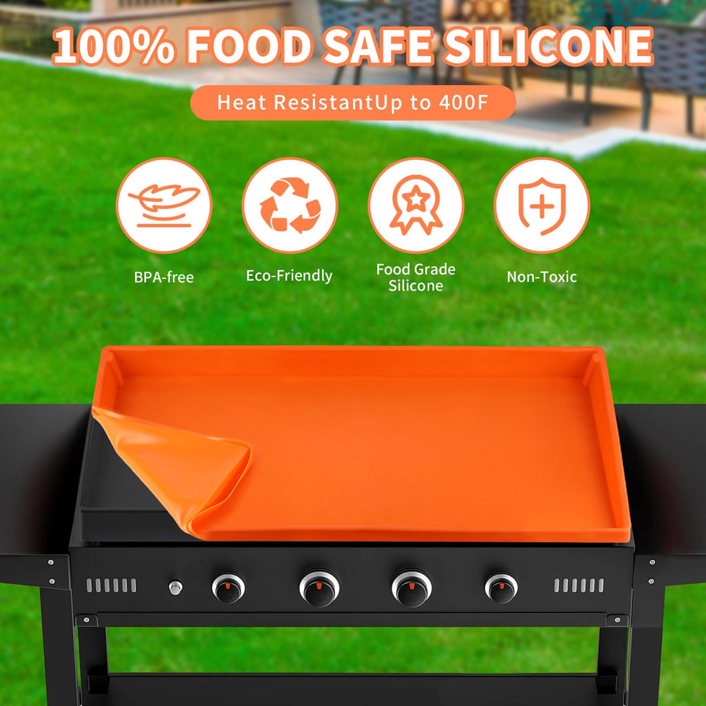 Snuggery Silicone Griddle Mat 28 inch for Blackstone,Upgraded Full-Edge Heavy Duty Food Grade Non-Stick Griddle Cover,Grill Buddy Mat Protect Your Griddle from Dirt & Rust