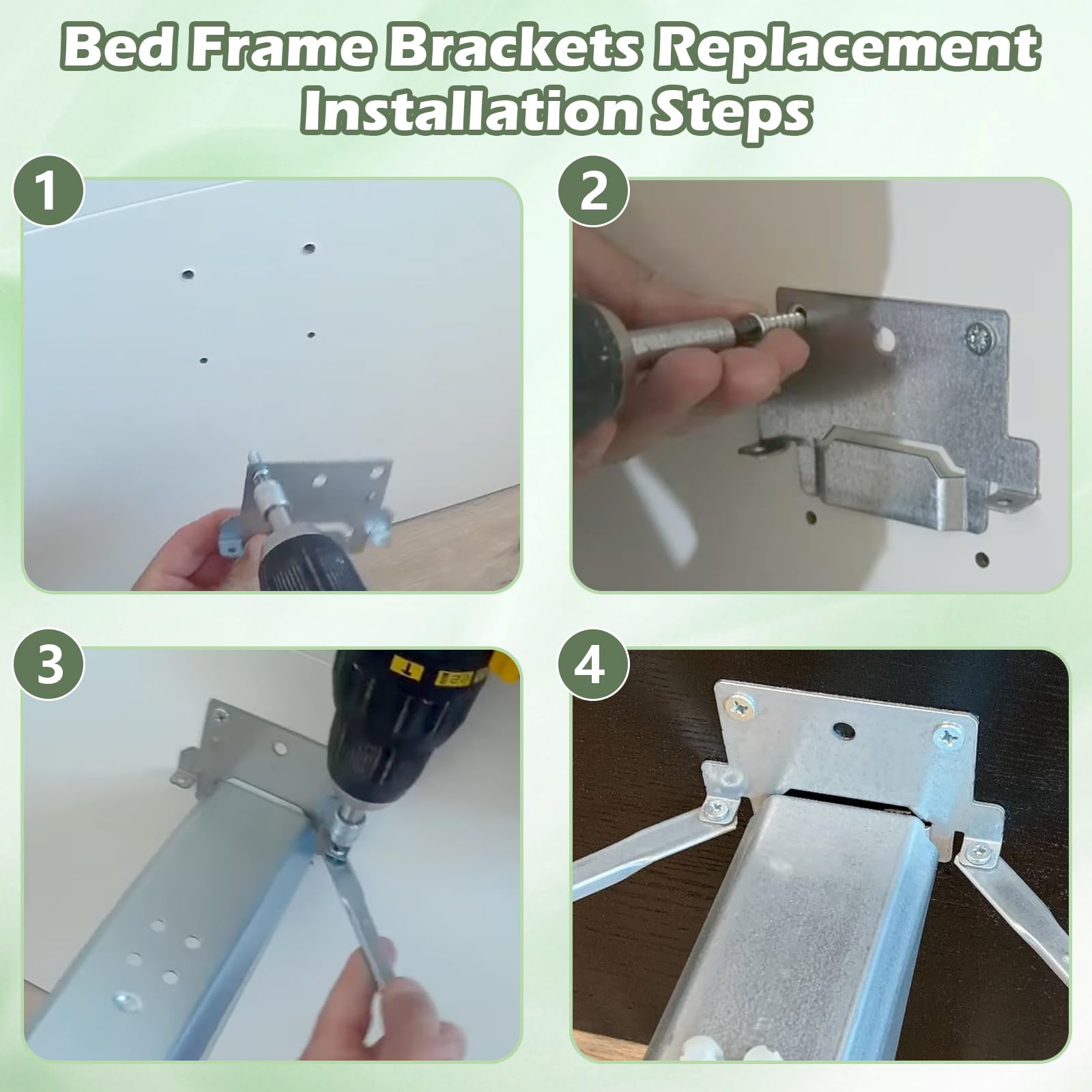 116791 Mounting Plate Bed Frame Mounting Plates/Brackets Replacement for lKEA Bed Frame Part # 116791 Fits for Hemnes Malm Brimnes Tarva Kritter (2 Packs)
