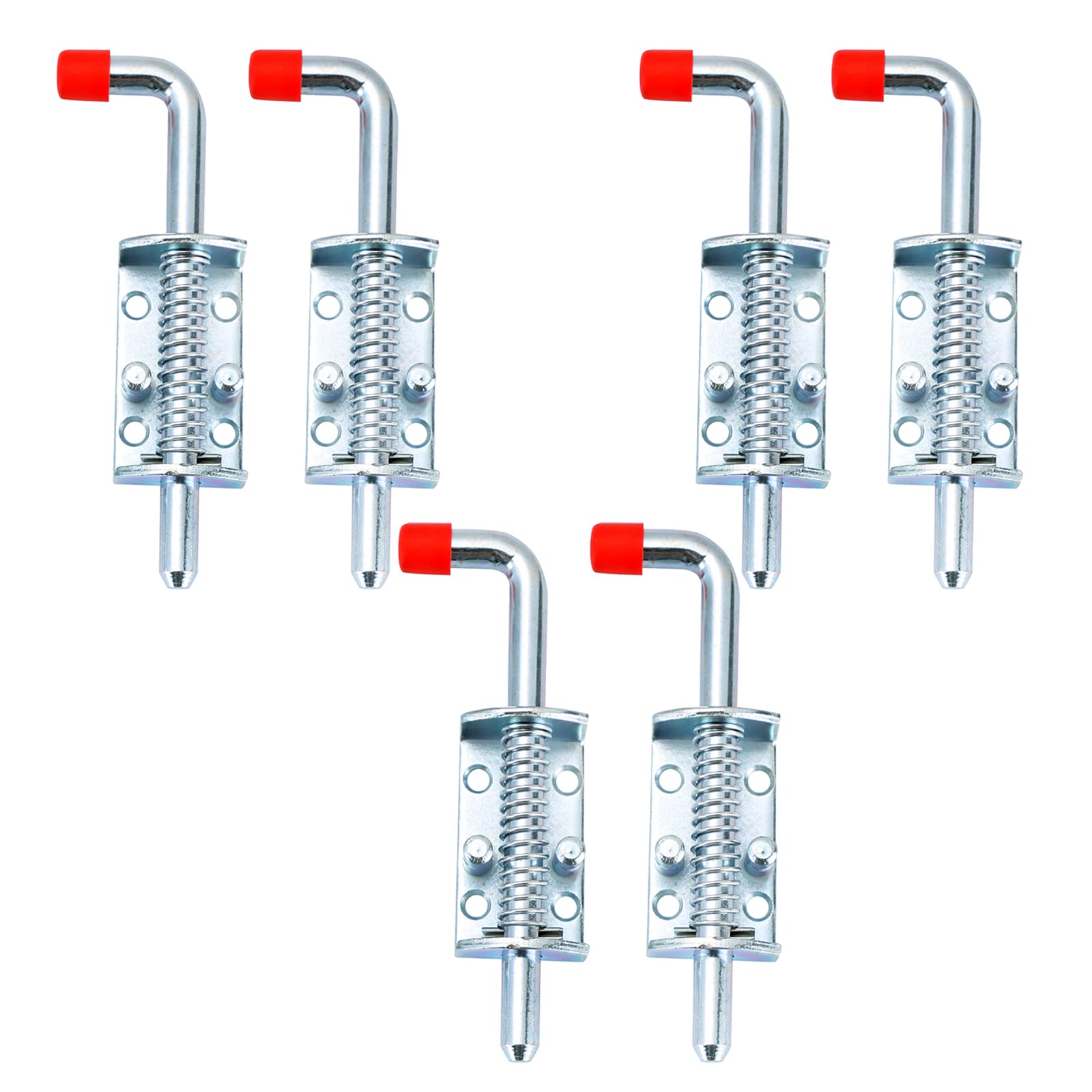MAOPINER Metal Lock Barrel Bolt Spring Loaded Latch 6.5" Long w/Grip Heavy Duty Zinc for Ramp Door Fence RV (6)