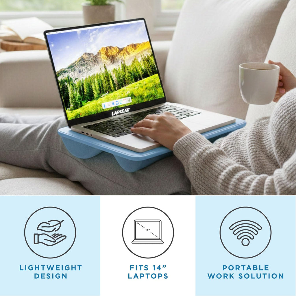 LapGear Compact Lap Desk - Alaskan Blue - Fits Up to 13.3 Inch Laptops - Style No. 43103