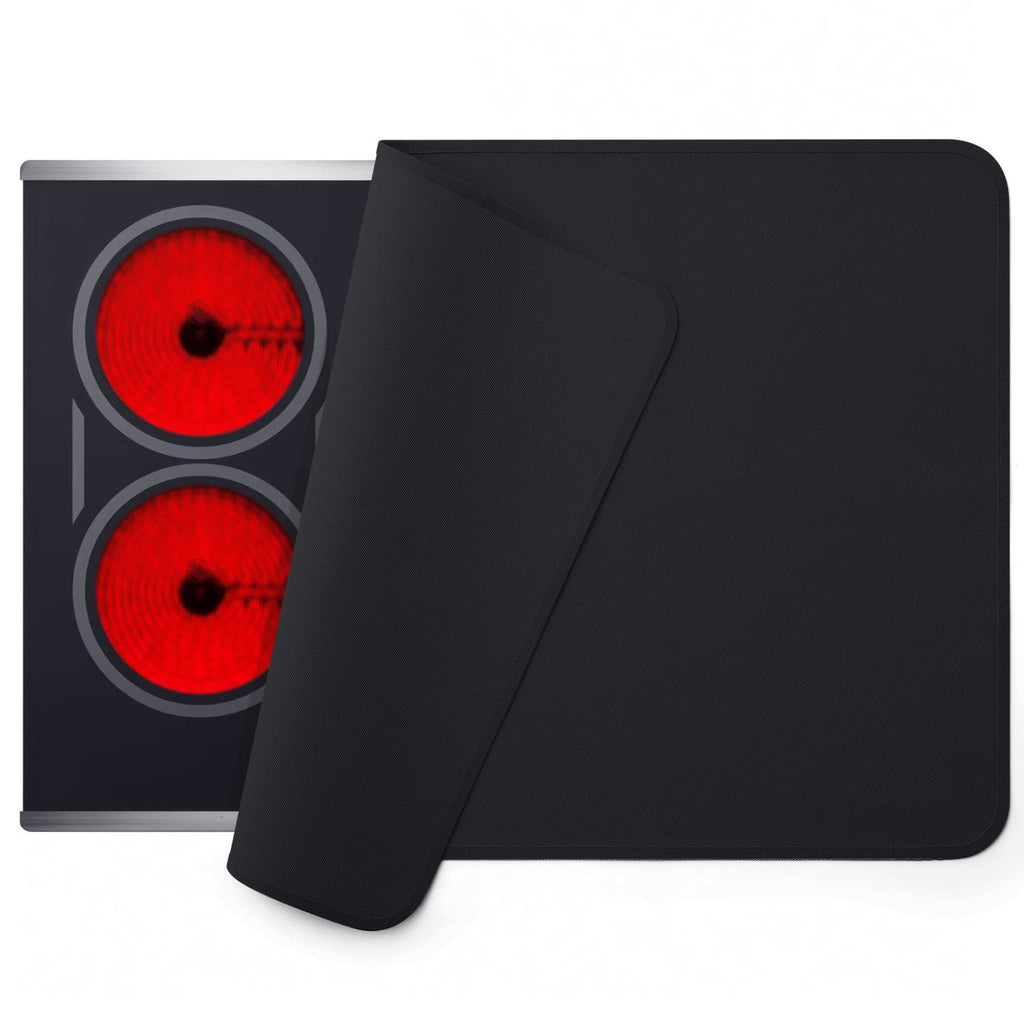 FLASLD Fireproof and Waterproof Stove Top Covers, 21×29.5 inch Electric Stove Cover Mat, Glass Top Stove Cover - Ceramic Glass Cooktop Protector - Flat Top Oven Cover, Black Without Logo
