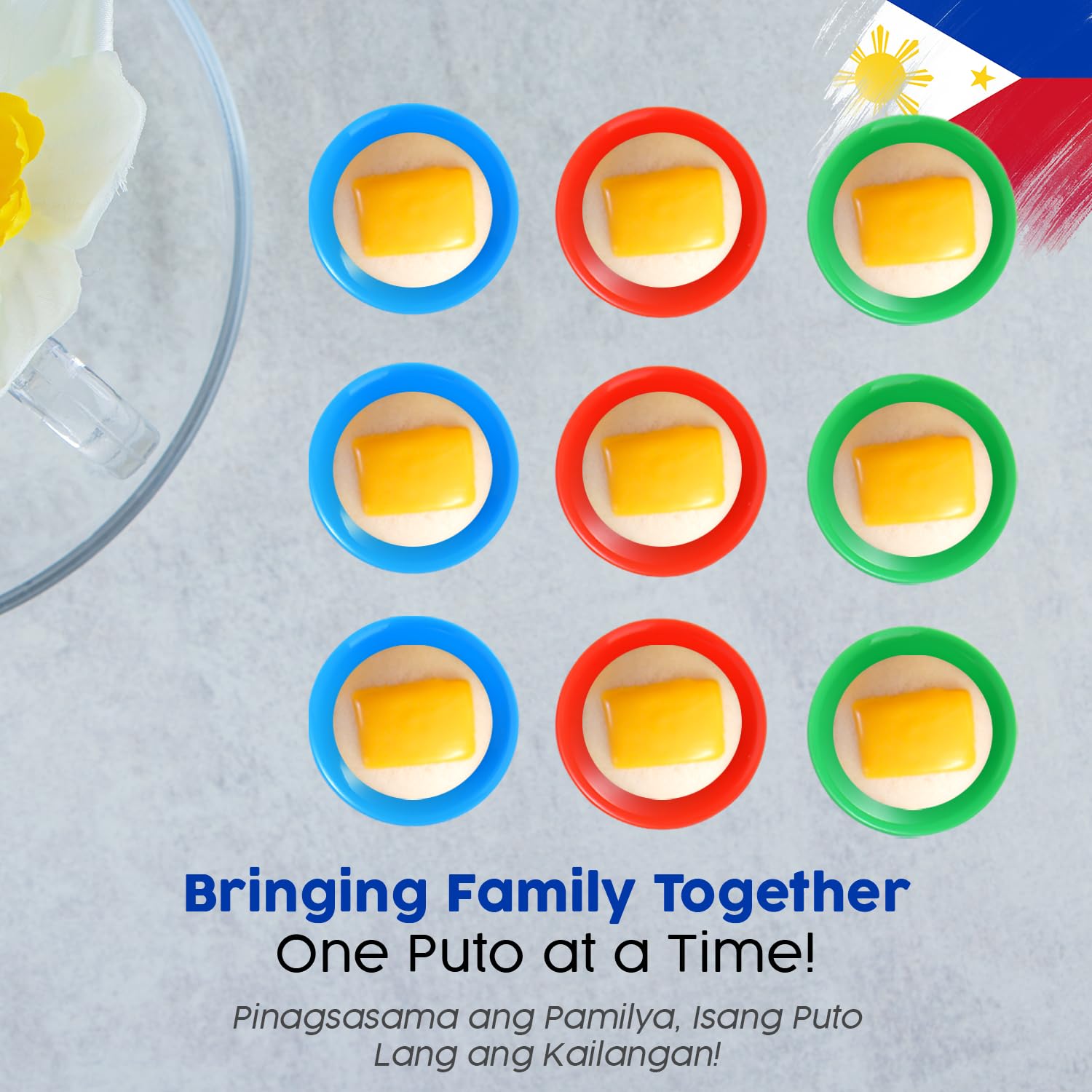 Medium Size 36 Pcs Puto Molder Filipino (2.8" x 1.2") - Kutsinta Molder for Baking - Puto Mold Cups for Steamer - Filipino Plastic Molds for Desserts