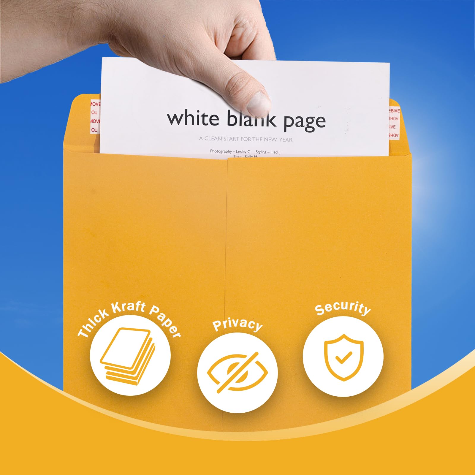 10x13 Catalog Envelopes Self Seal 100 Pack, Goefun 100GSM Paper Yellow Brown Manilla Envelopes with Peel and Seal Flap for Mailing, Organizing and Storage