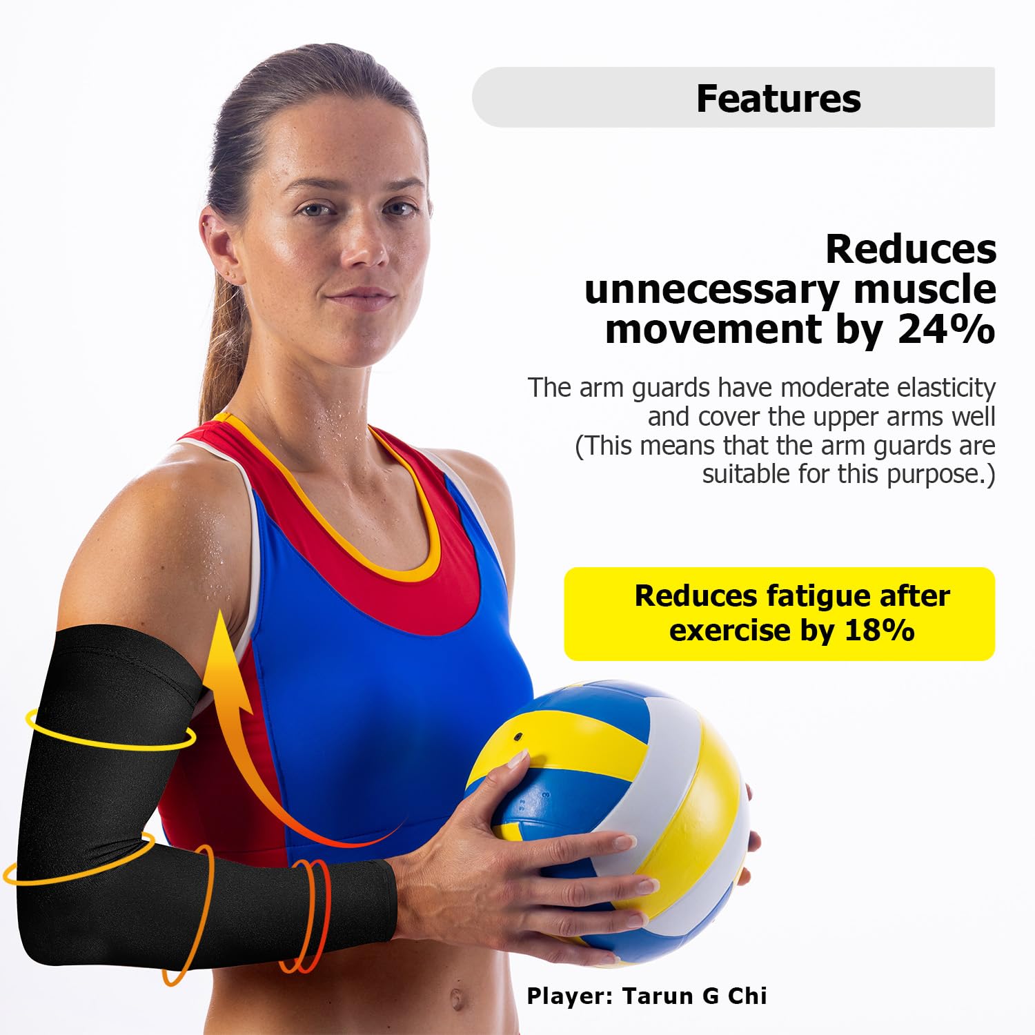 Peabownn Volleyball Arm Sleeves youth 3XS-2XL - Compression Volleyball Arm Sleeves for Women Teen Black S