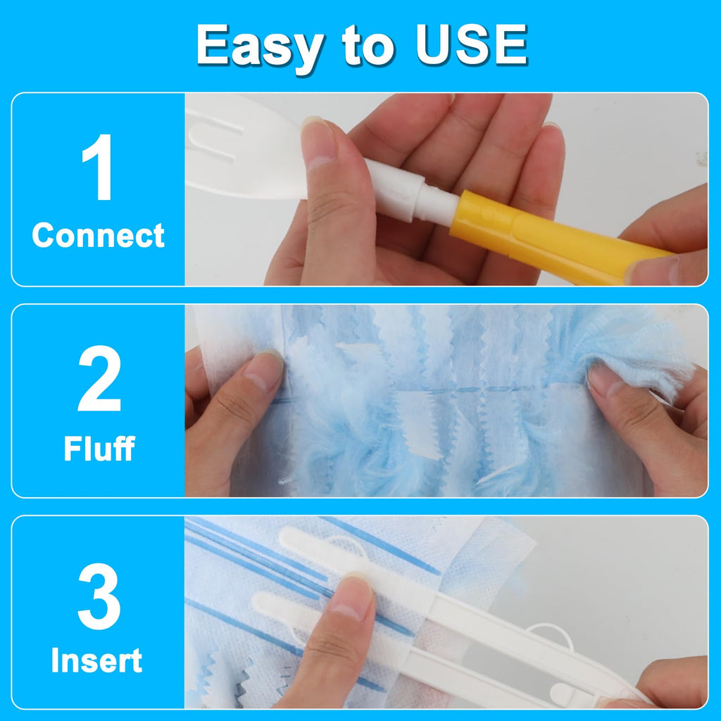 50 Pack Dusters Refill for Cleaning with 2 Handles, Heavy Duty Disposable Dusters Kit Unscented Replacement Head Dust Removal Brush for Electronics, Furniture, Blinds, Ceiling Fans, Walls