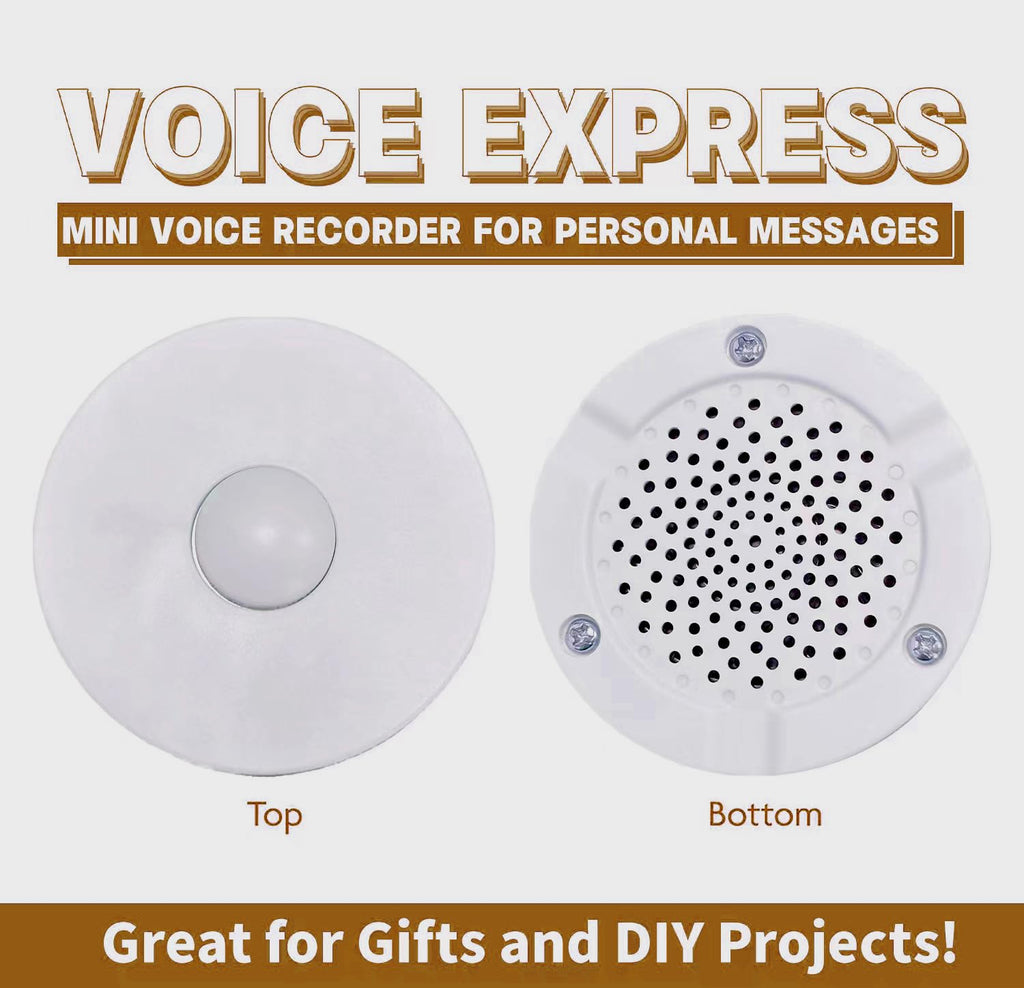 XLW 195 Seconds Message Voice Recorder, Voice Recording Button Record Custom Messages for Crafts, Stuffed Bear, Baby Doll,Pillow and Xmas Halloween New Year Birthday Presents White-2P