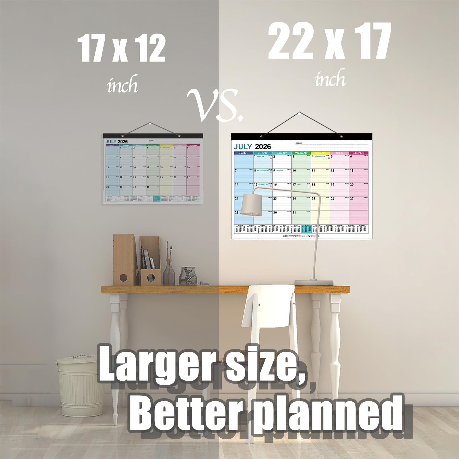 Super Large 22X17 inch Desk Calendar 2026-2027, 18 Months Large Size Running from January 2026 to June 2027, Monthly Calendar To-do Notes, Perfect for Organizing for Office Home