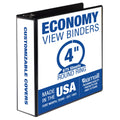 Samsill 4 Inch 3 Ring Binder, Made in USA, Economy Round Ring, Clear View Cover, 675 Sheet Capacity - for School, Home, Office - Charcoal Black
