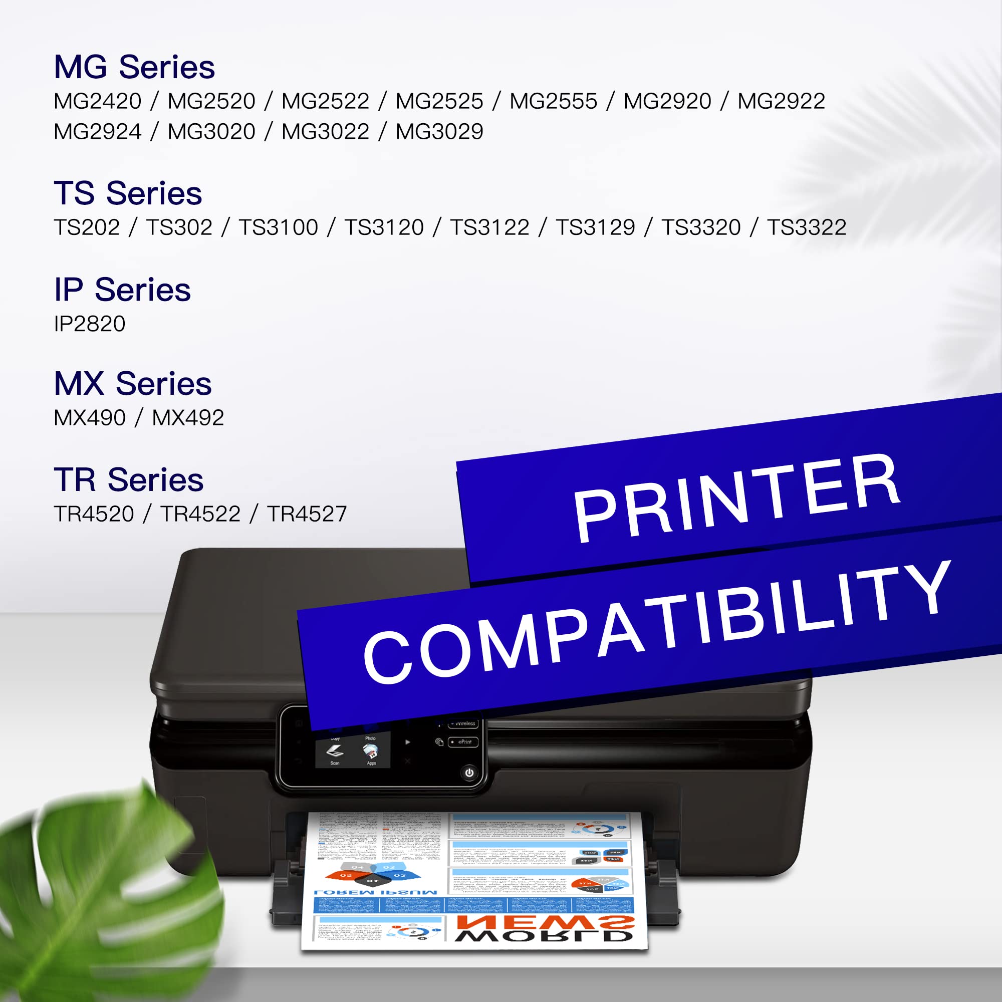 245XL 246XL Black and Color Combo Pack Ink Cartridges Replacement for Canon Ink 245 246 PG-245XL CL-246XL Works with Canon Pixma MG2522 TR4520 MX490 TS3322 MX492 TS3122 MG2500 TR4500 TR4522 Printers