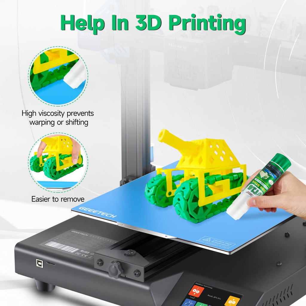 6PCS 3D Printer Glue Sticks, PVP Solid Glue Sticks for Hot Bed Plate, Washable, Reduce Warping for PLA, ABS, PETG, HIPS, TPU Filament on PEI, Glass, Aluminum, Buildtak Board