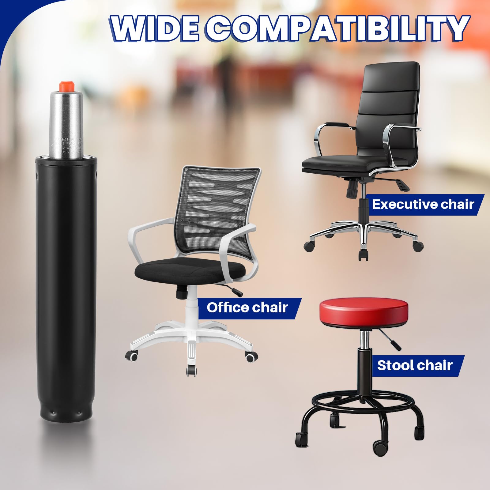 MAOPINER Office Chair Cylinder Replacement, 5" Long Stroke Gas Lift, Heavy-Duty Hydraulic Piston for Most Office Chairs