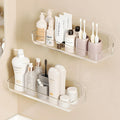 Diesisa 2pc Plastic Wall Mount Organizer, Adhesive Shelf, Bathroom Shelves for Wall, Acrylic Adhesive Organizer, No Drilling Hang Walls, Stick on Shelf, for Bathroom, Kitchen, Living Room
