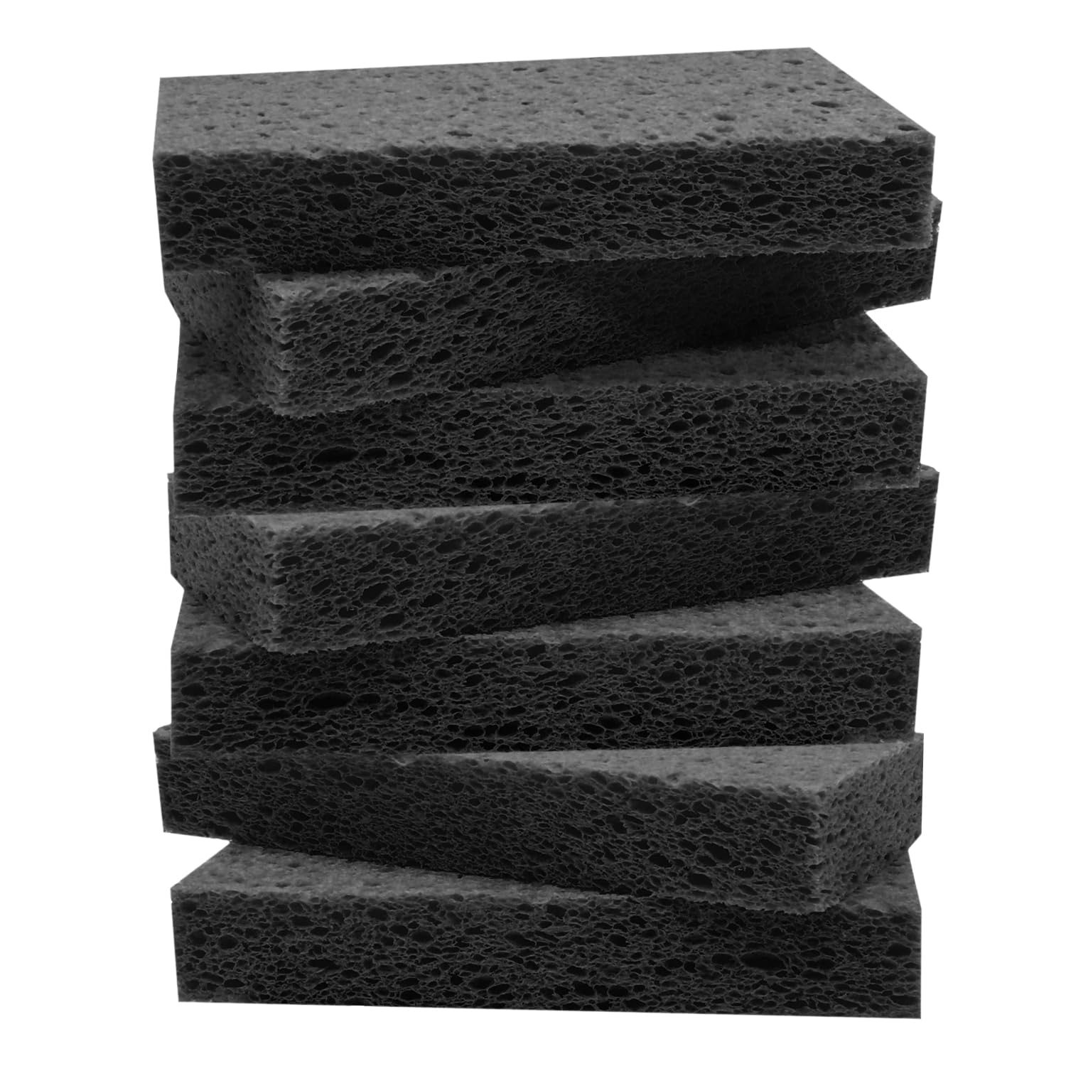 Large Cellulose Sponges, Kitchen Sponge for Dish, Thick Heavy Duty Scrub Pads, Non-Scratch Scrubber for Household/Cookware/Bathroom/Office/Boat 5.5" x 3" x 1" (7 Pack) Black