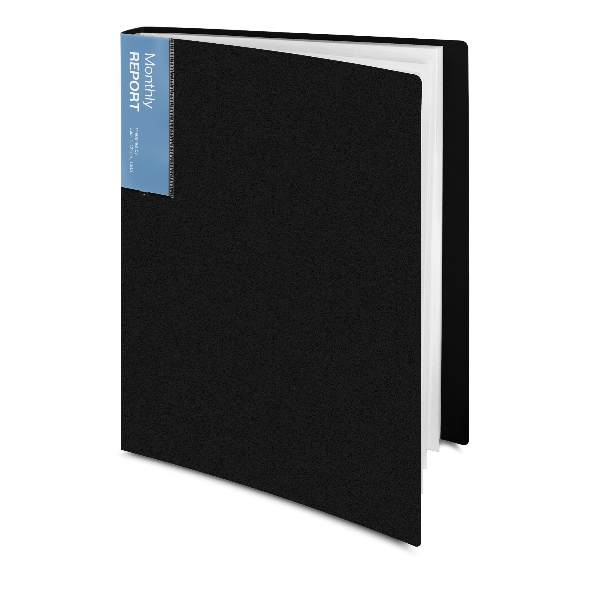 Dunwell 9x12 Presentation Book (Black), 24-Pocket Folder with Plastic Sleeves, Displays 48 Pages pf 9 x 12 or A4 Documents, Certificates, Keepsakes, Kids Art, Acid-Free Poly Portfolio Binder