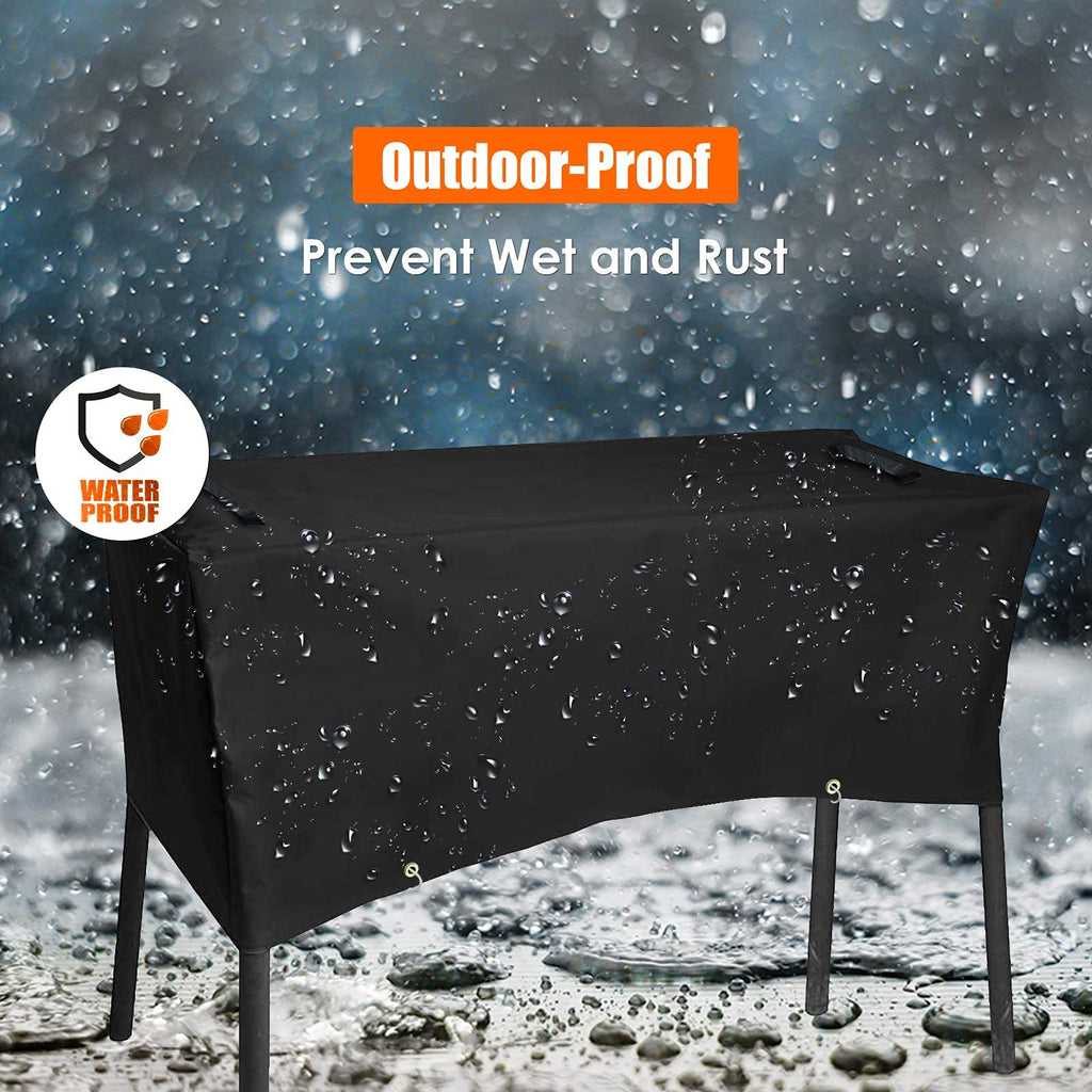 Grisun Patio Cover for Camp Chef 3 Burner Stoves, Waterproof Anti-Fade 3 Burner Stove Cover for PRO90, PRO90X, SPG90B, TB90LW, TB90LWG, TB90LWG15, DB90D, Handles for Easy Lifting, 600D Fabric, Black